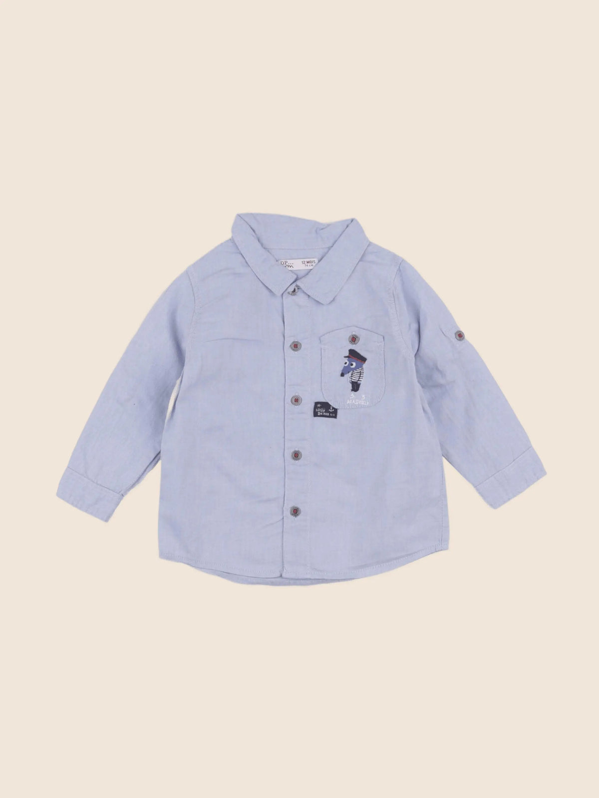 DPAM - chemise bleu - 12 mois