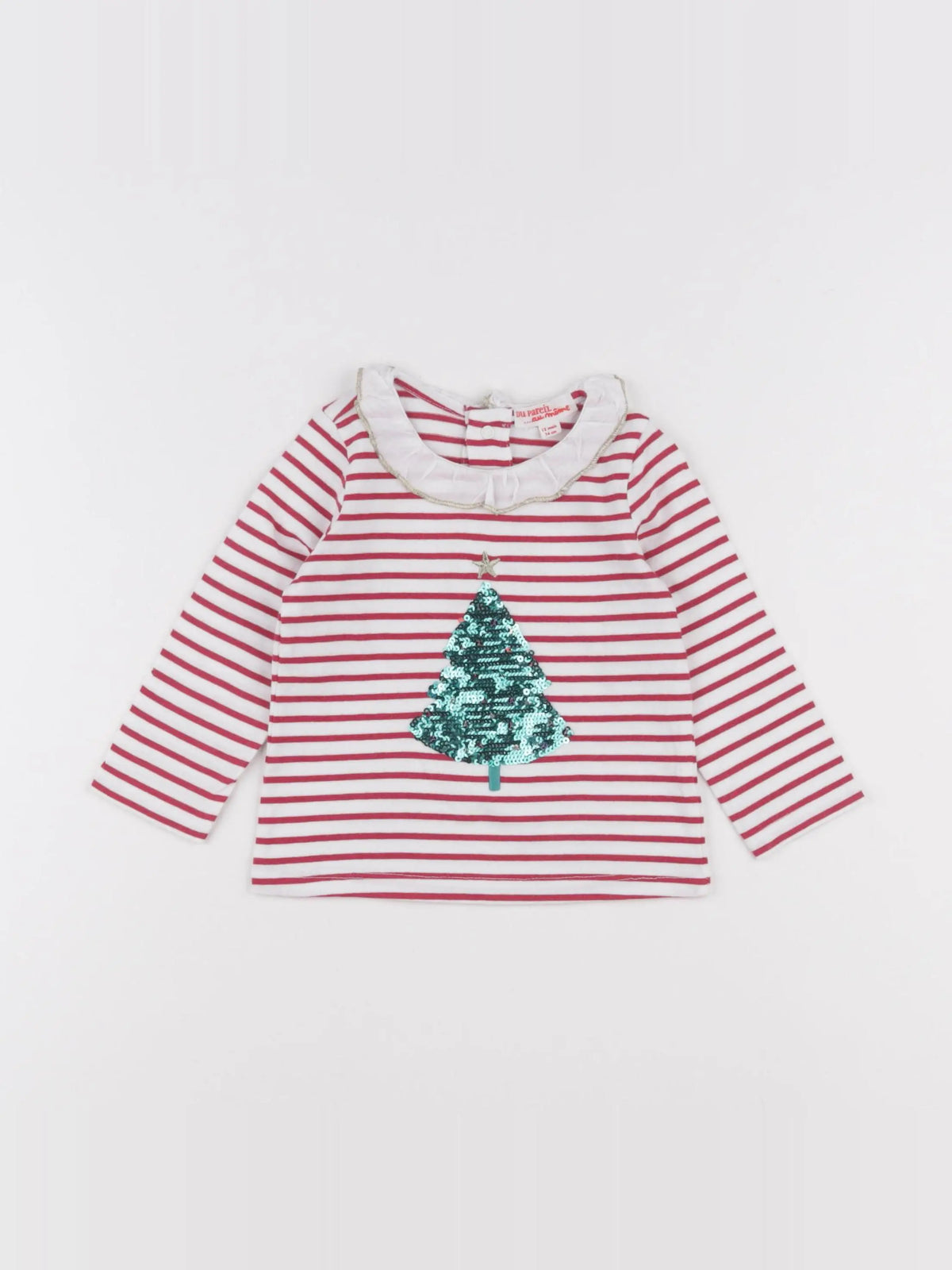DPAM - tee-shirt blanc, rouge - 12 mois