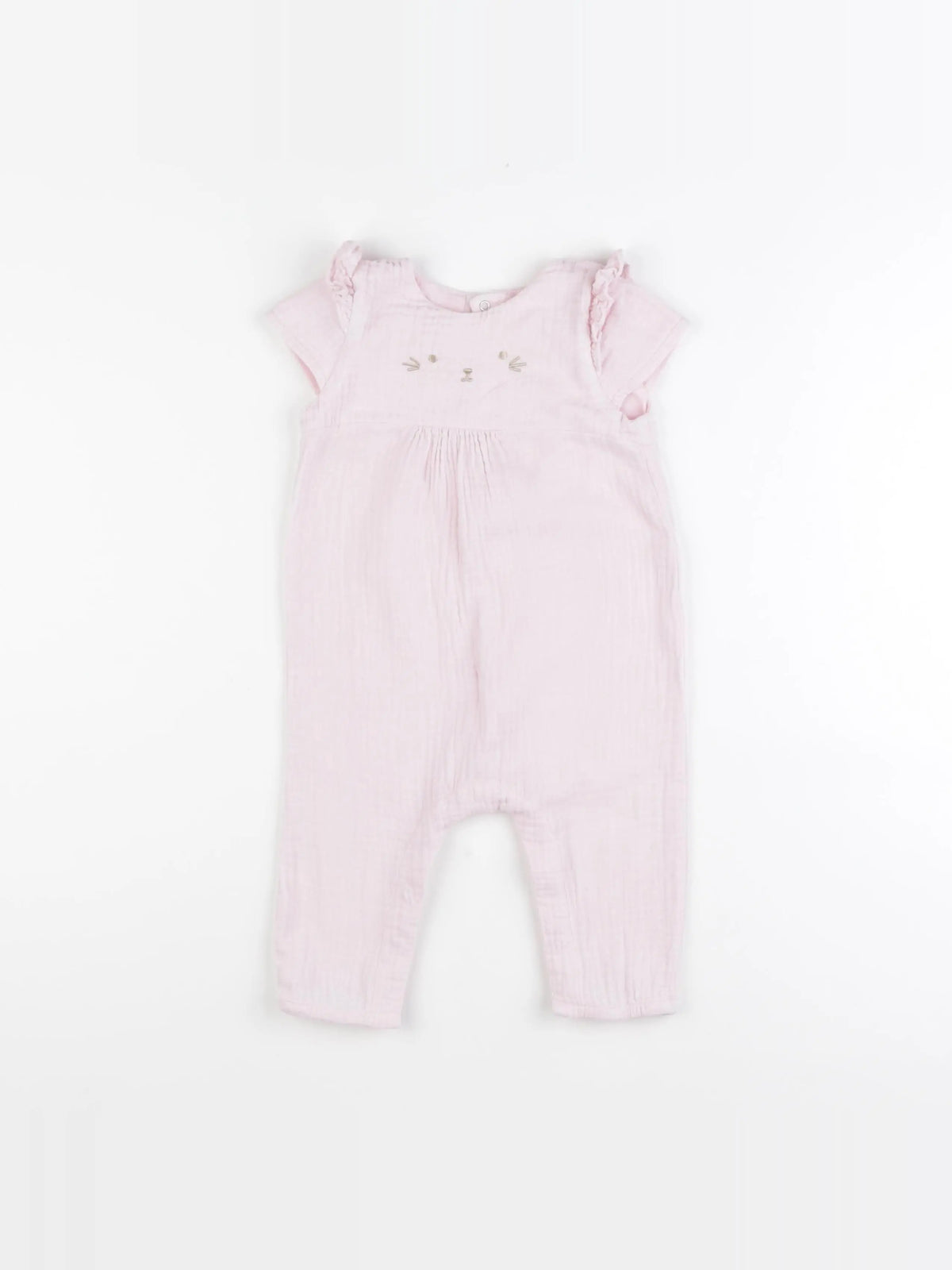 Vertbaudet - combinaison rose - 9 mois