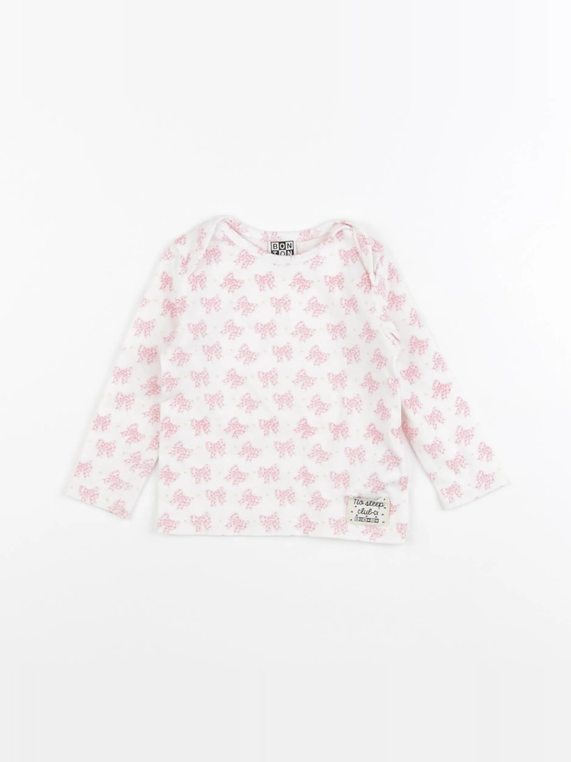 Bonton - tee-shirt blanc, rose - 12 mois