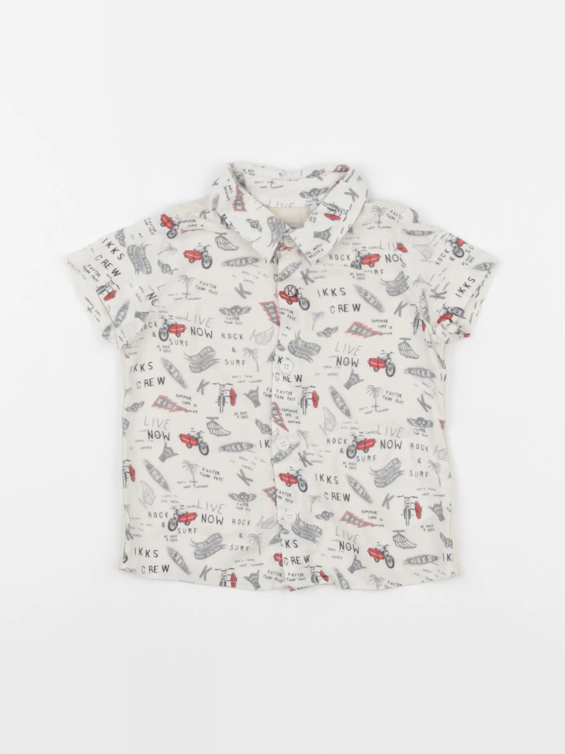 IKKS - chemise beige, rouge - 6 mois
