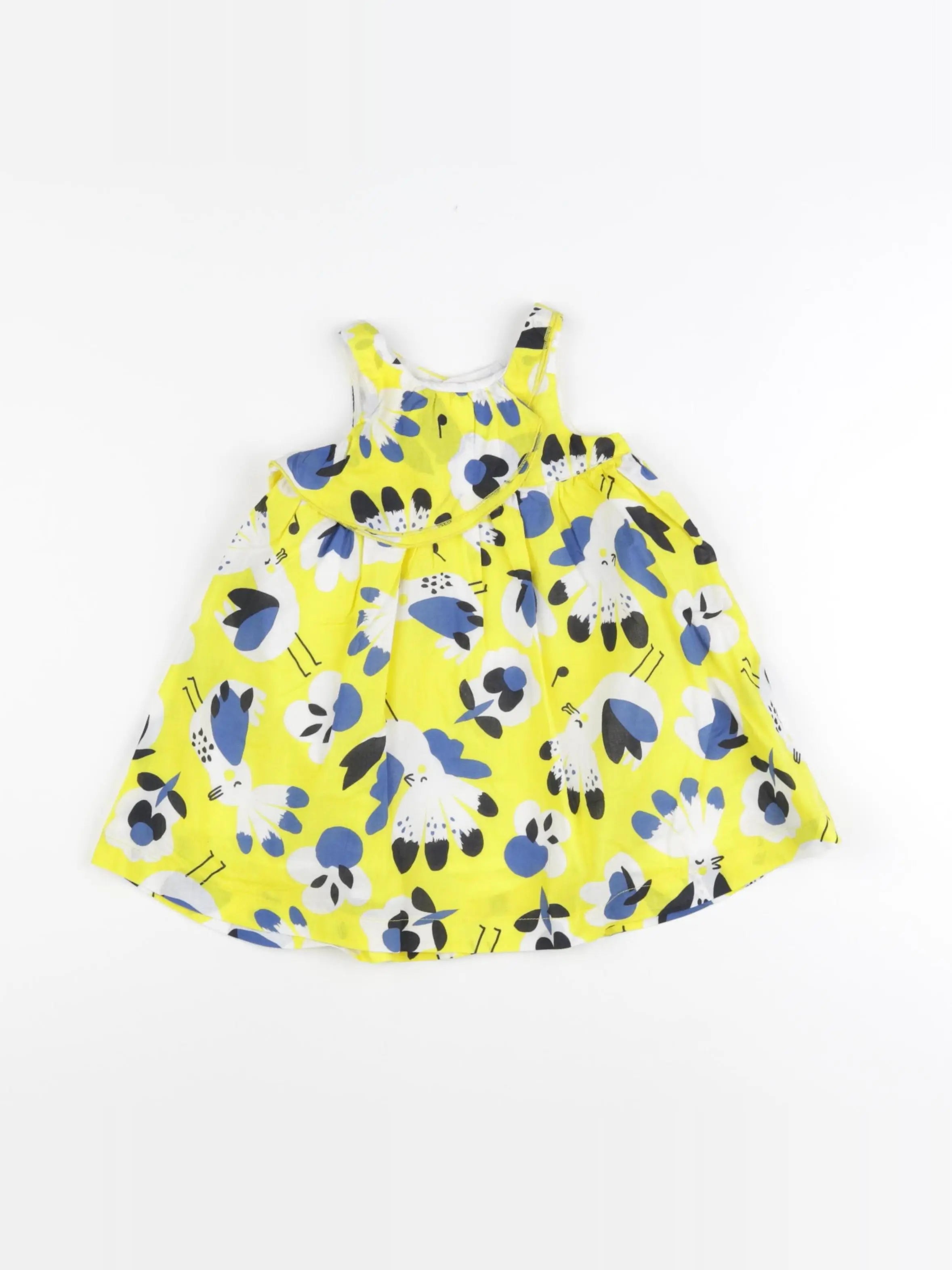 Catimini - robe jaune, bleu - 12 mois