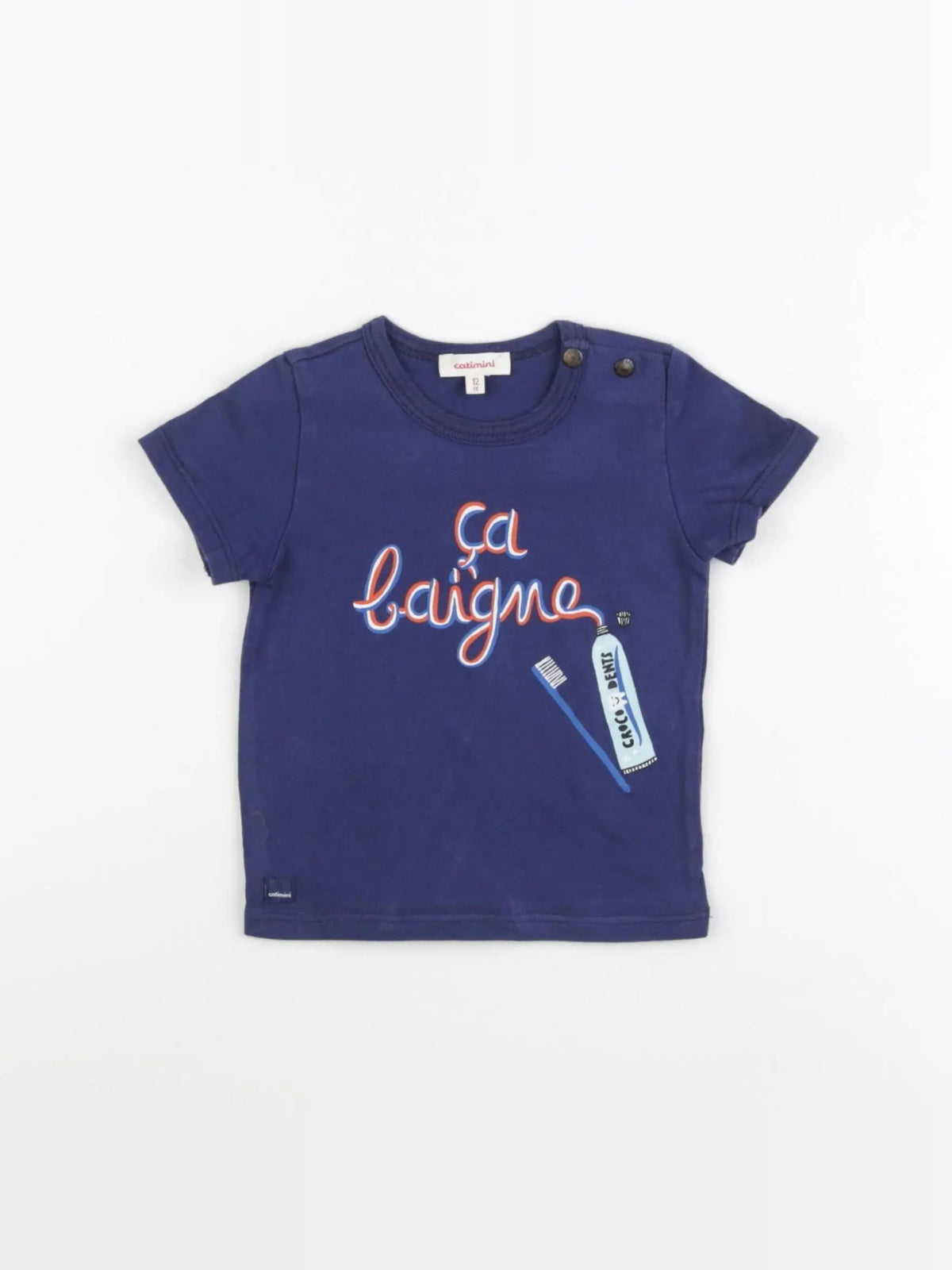 Catimini - tee-shirt bleu - 12 mois
