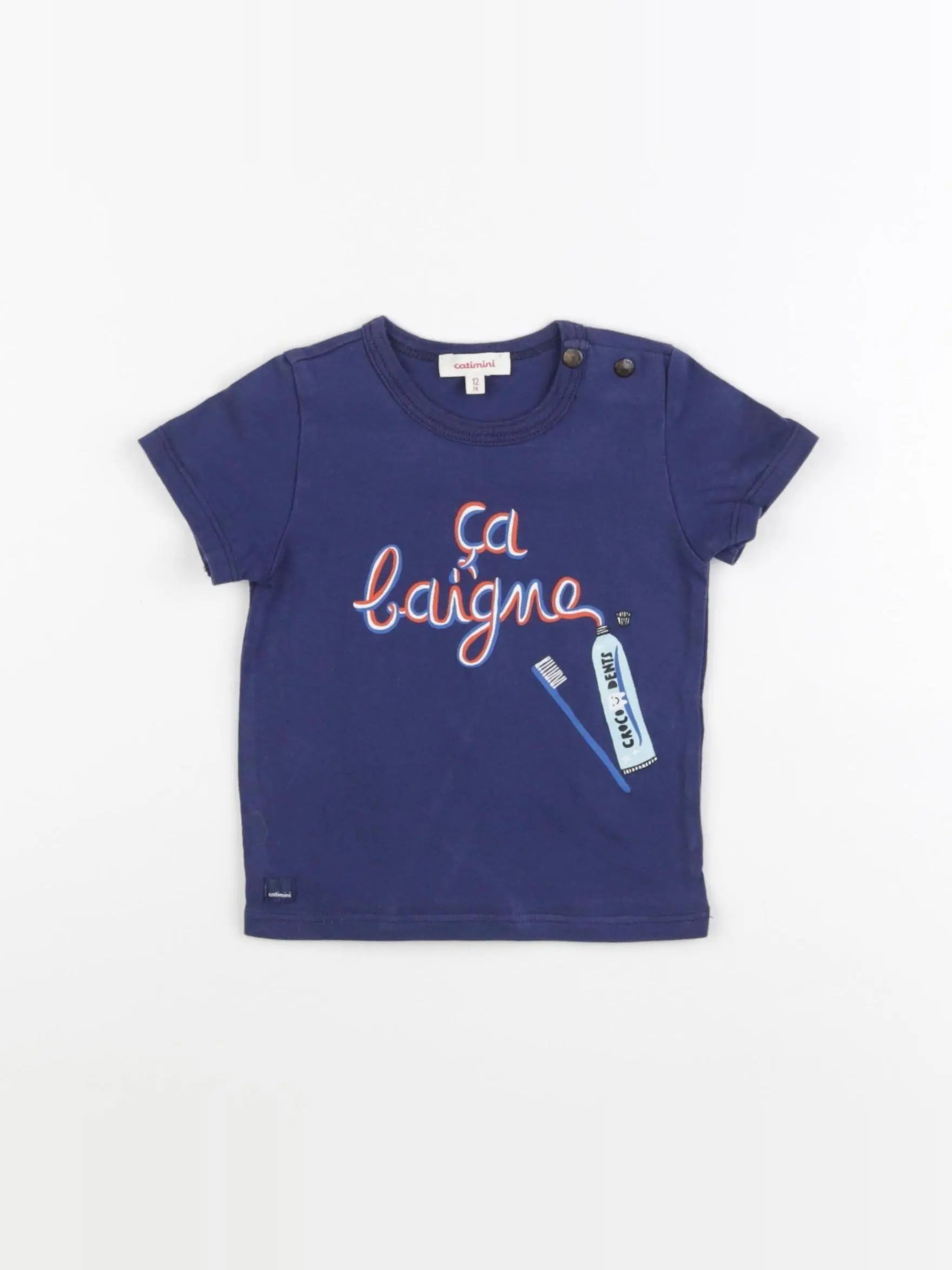 Catimini - tee-shirt bleu - 12 mois