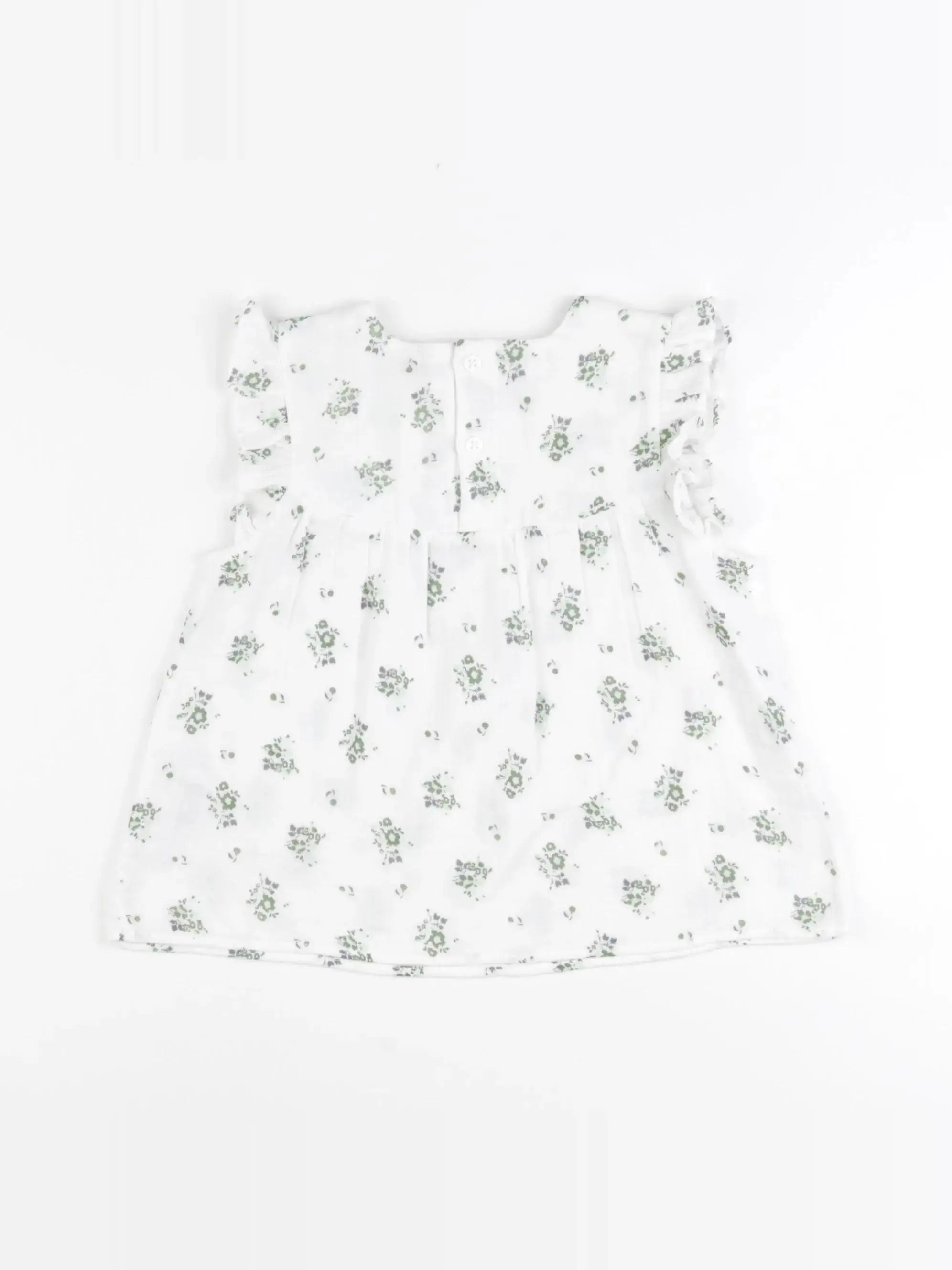 Petit Bateau - blouse blanc, vert - 24 mois