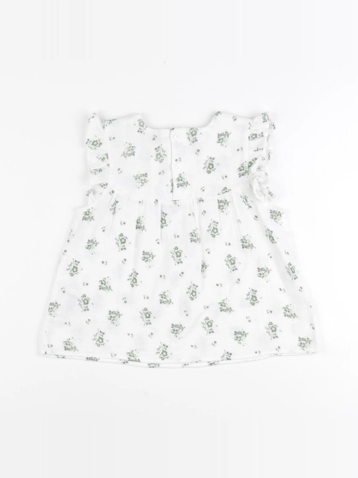 Petit Bateau - blouse blanc, vert - 6 mois