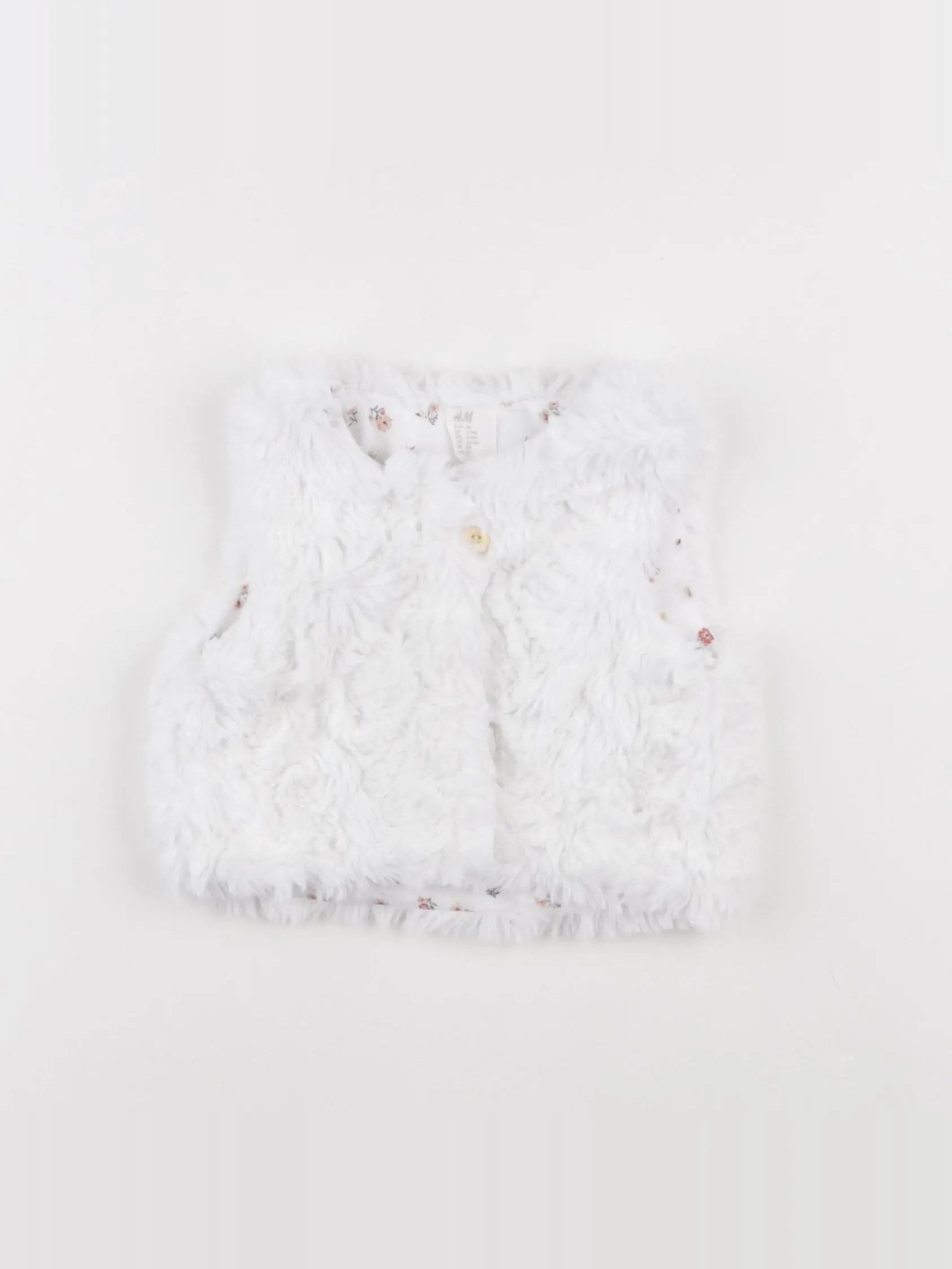 H&M - gilet blanc - 6/9 mois