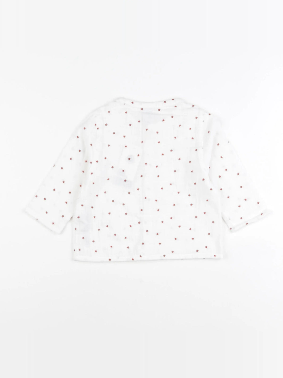 Petit Bateau - chemise blanc, rouge - 6 mois