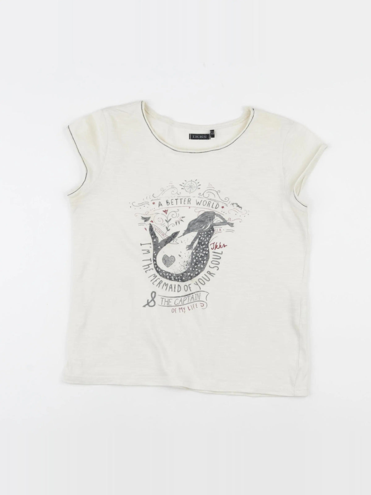 IKKS - tee-shirt beige - 10 ans