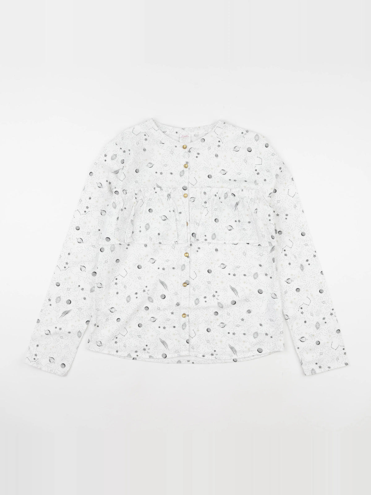 Little Karl Marc John - blouse blanc, bleu, or - 14 ans