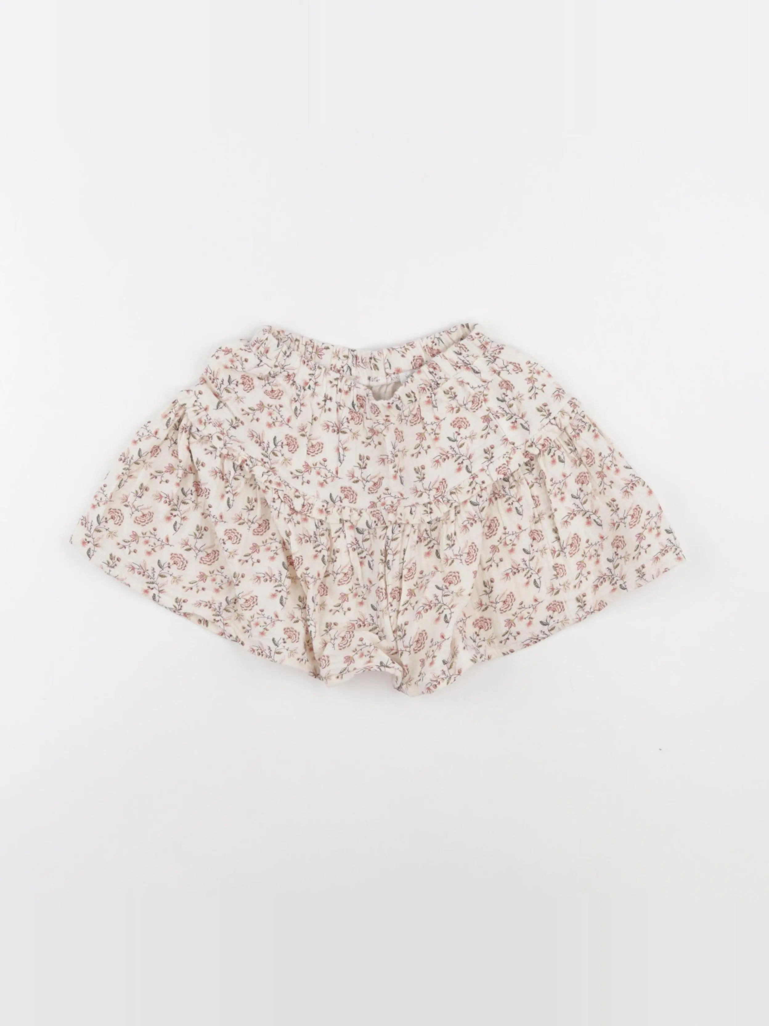 Vertbaudet - jupe beige, blanc, rose - 4 ans