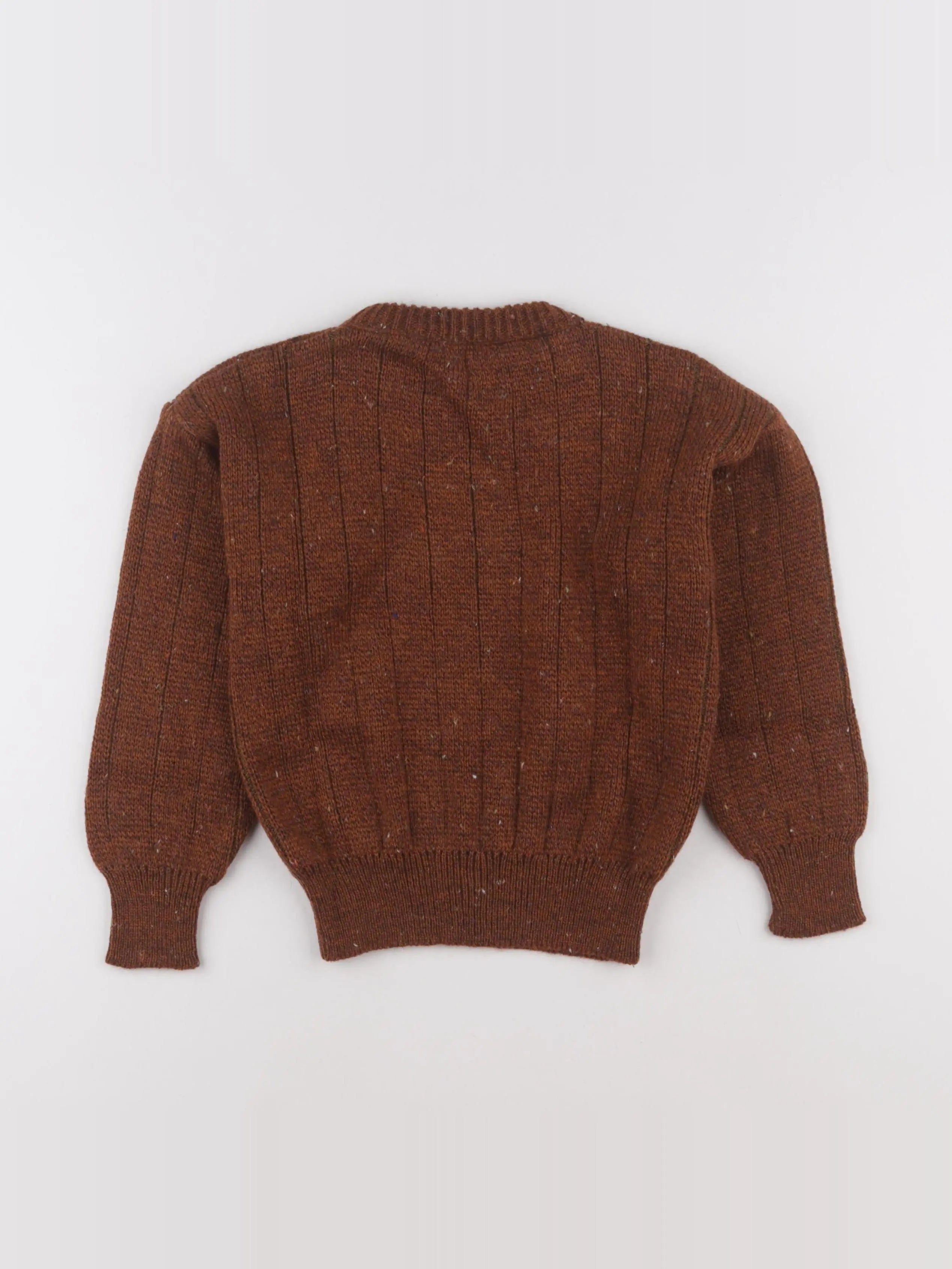 Vintage - pull marron, vert - 8 ans
