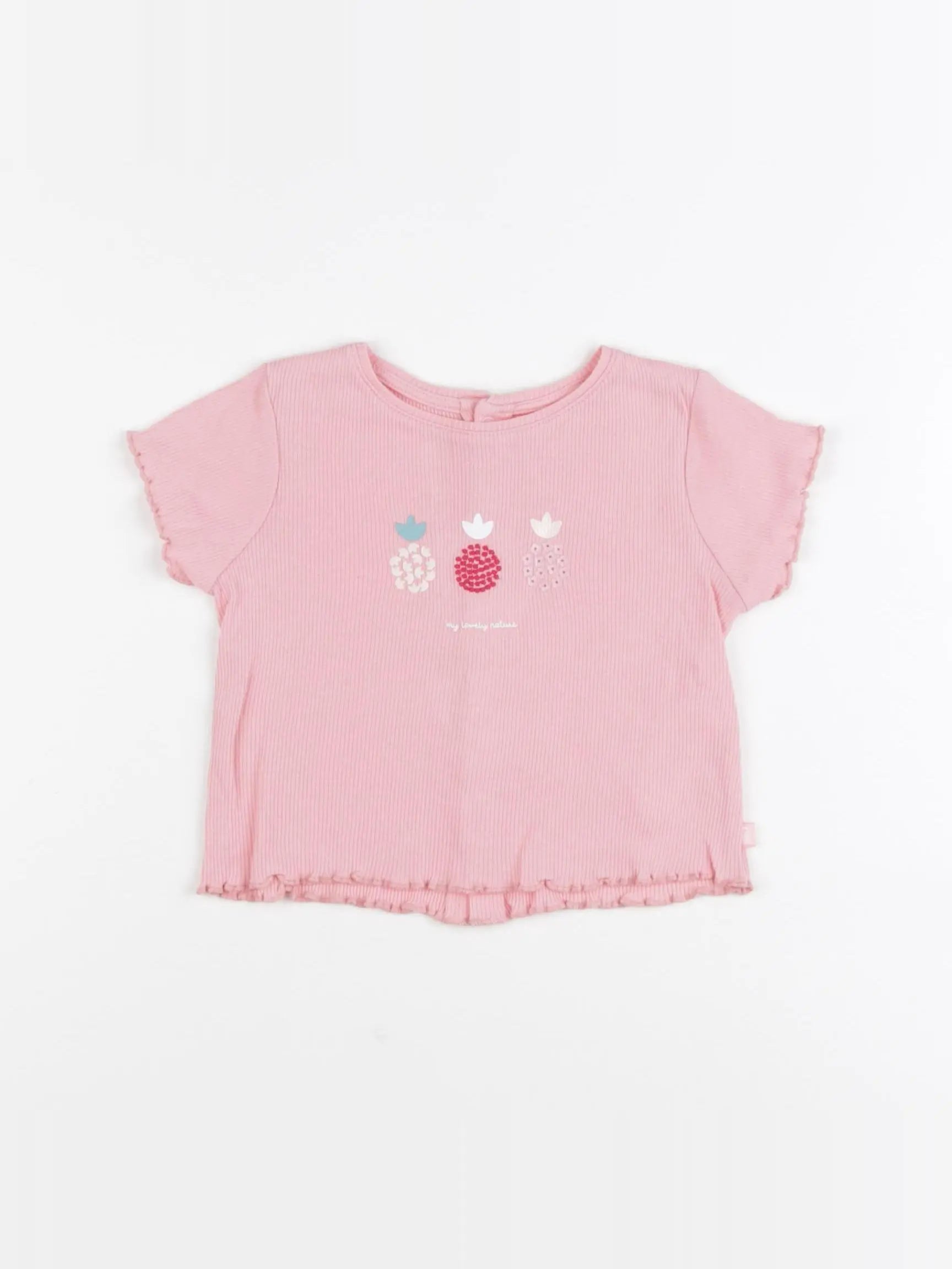 Obaïbi - tee-shirt rose - 6 mois
