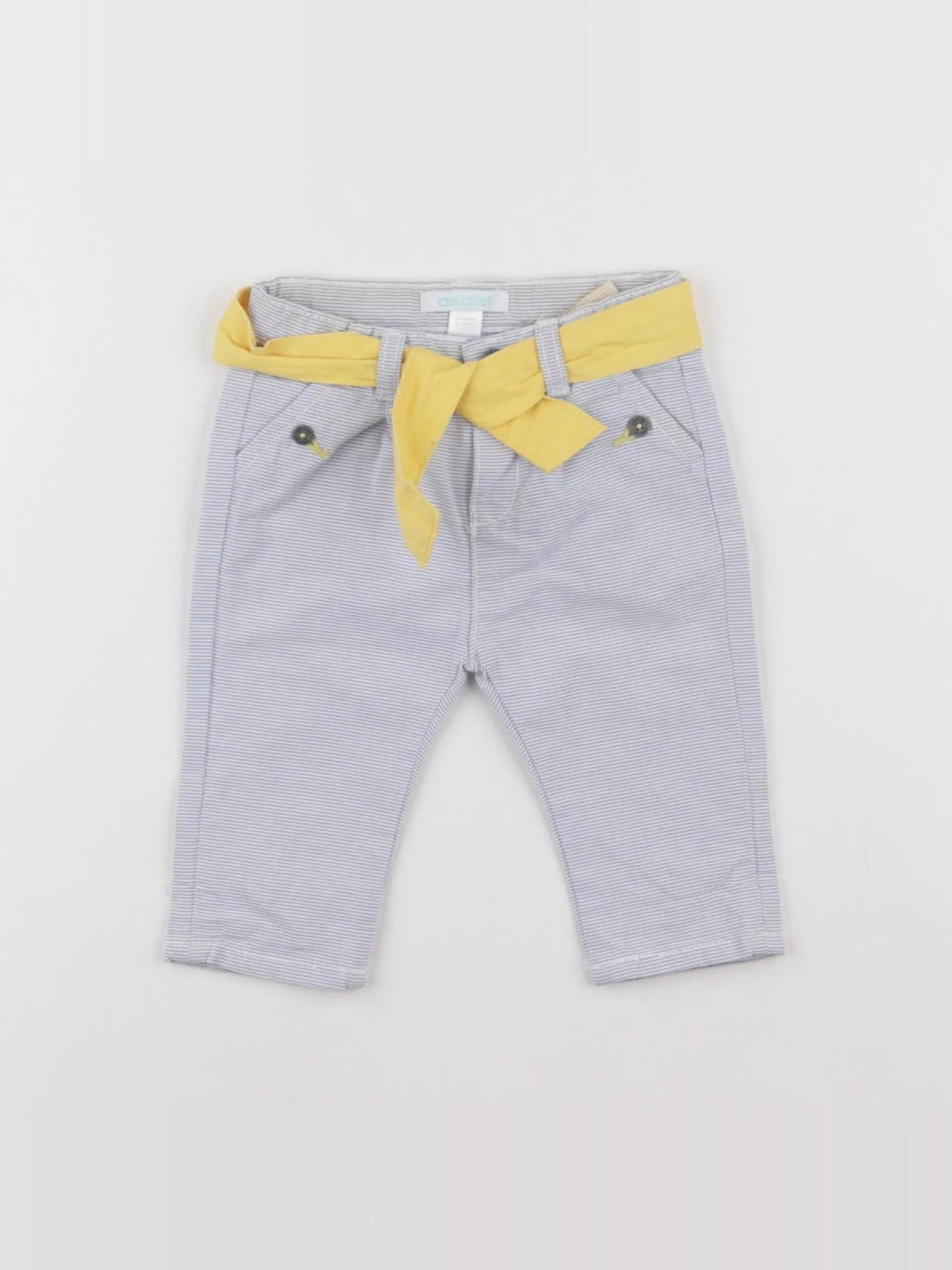 Obaïbi - pantalon blanc, bleu - 3 mois