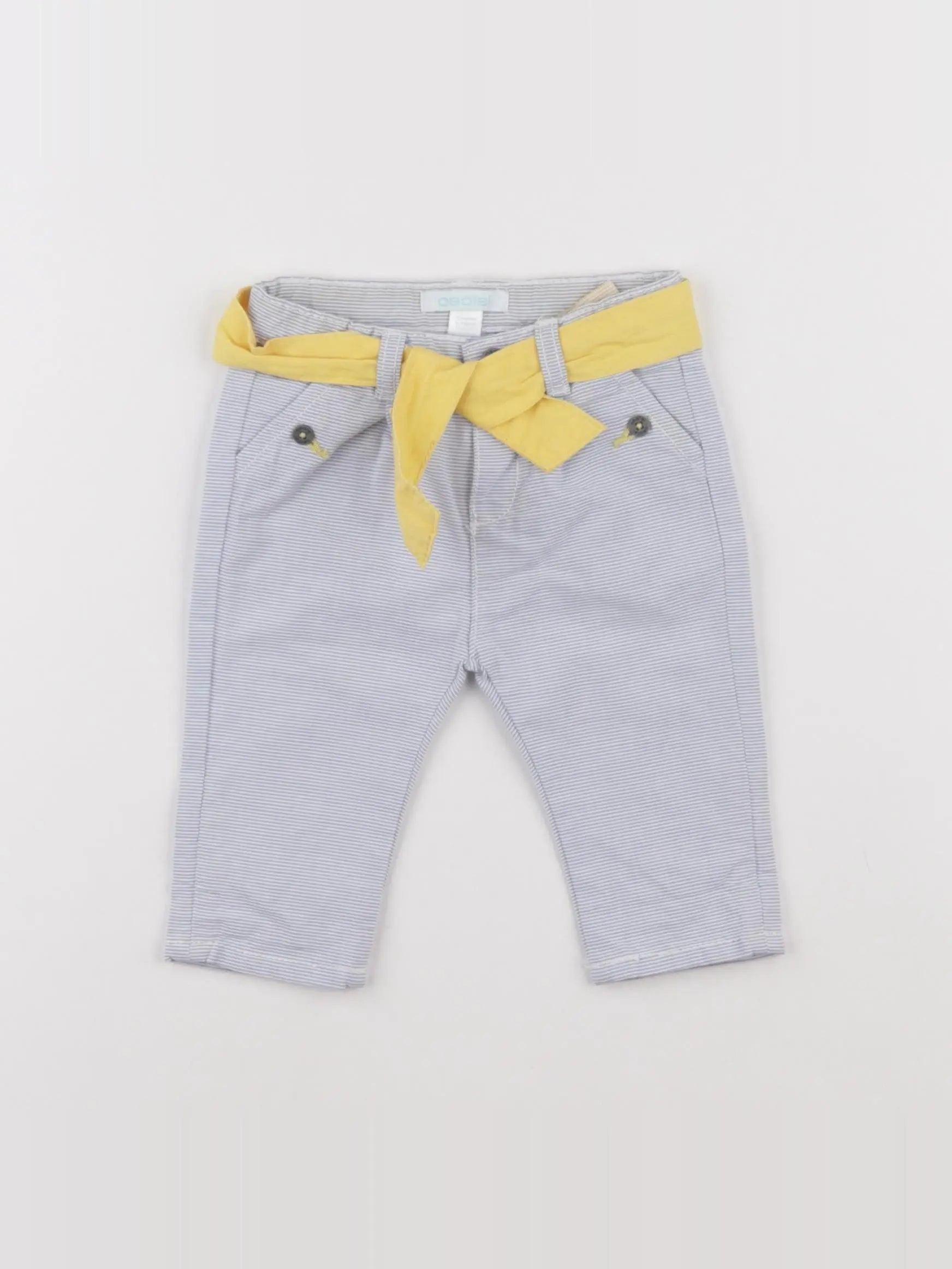 Obaïbi - pantalon blanc, bleu - 3 mois