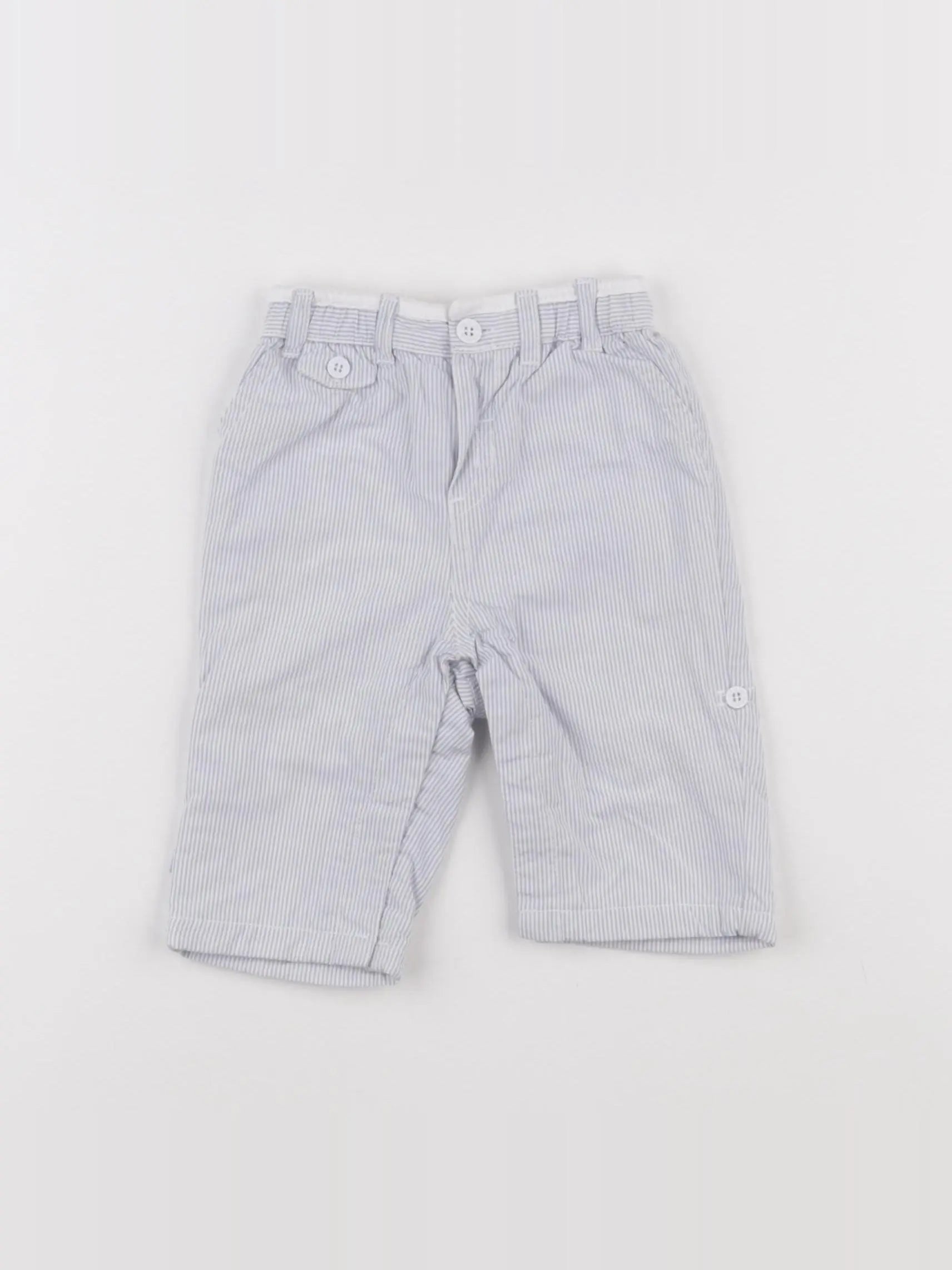 Obaïbi - pantalon blanc, bleu - 3 mois