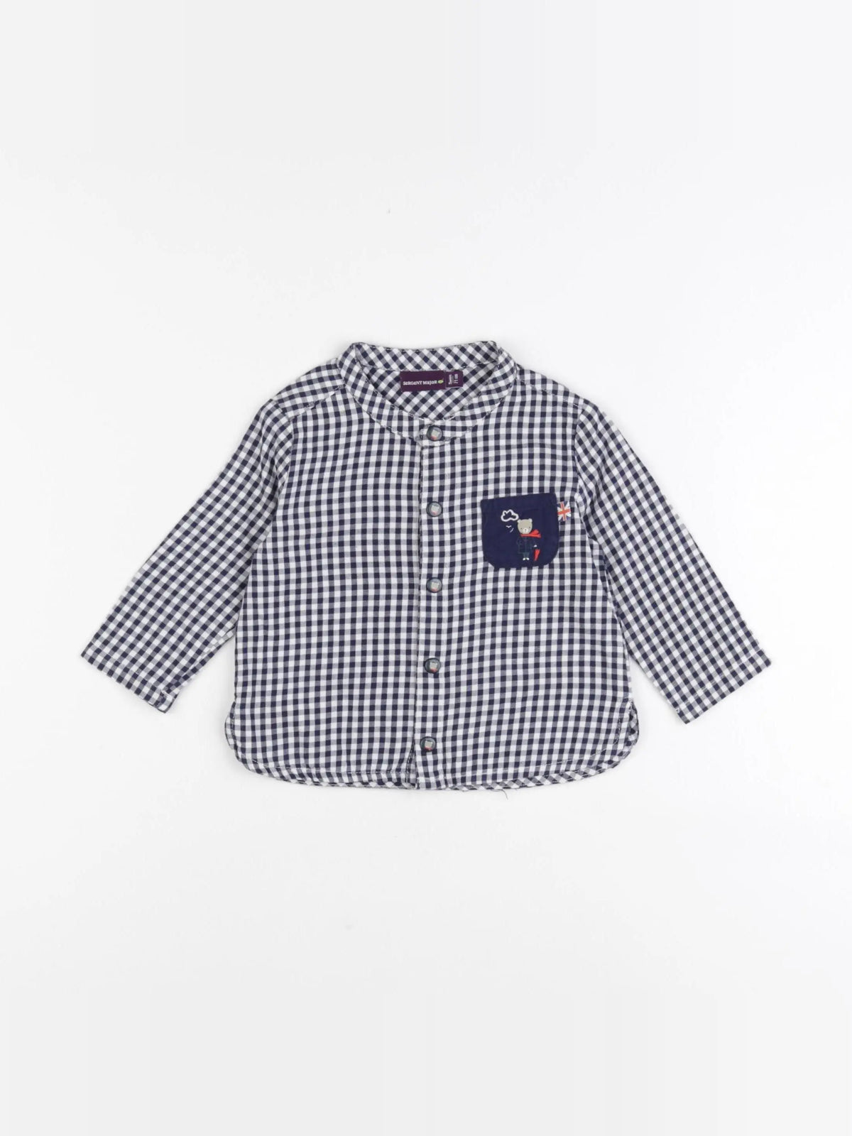 Sergent Major - chemise blanc, bleu - 9 mois