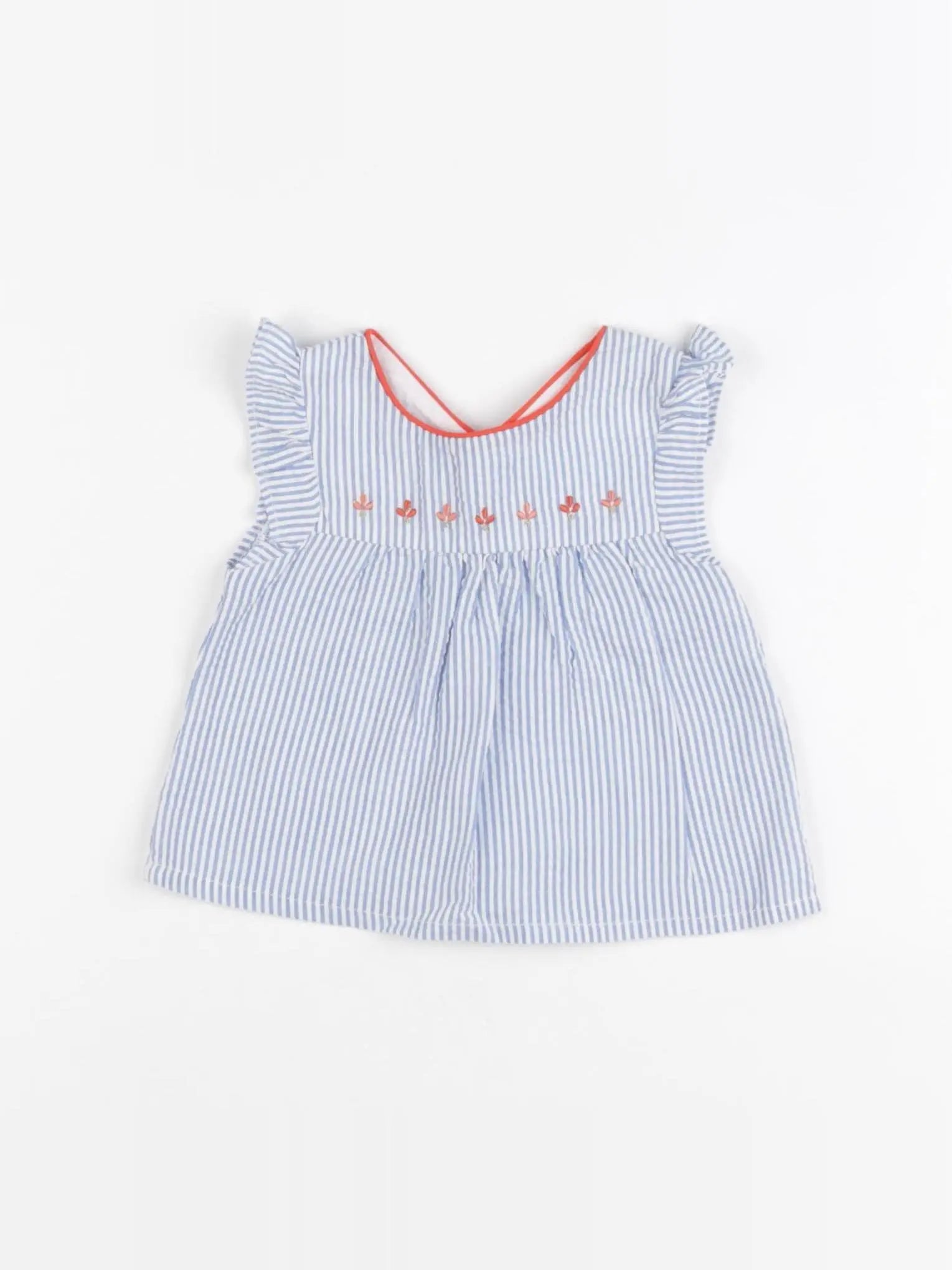 Obaïbi - blouse blanc, bleu - 3 mois