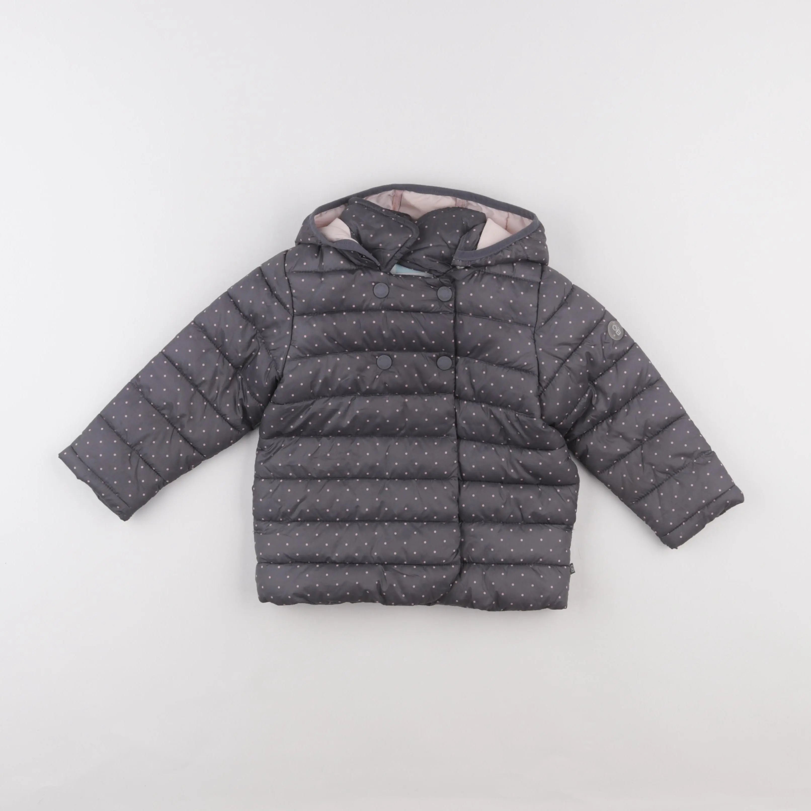 Obaïbi - doudoune gris - 18 mois