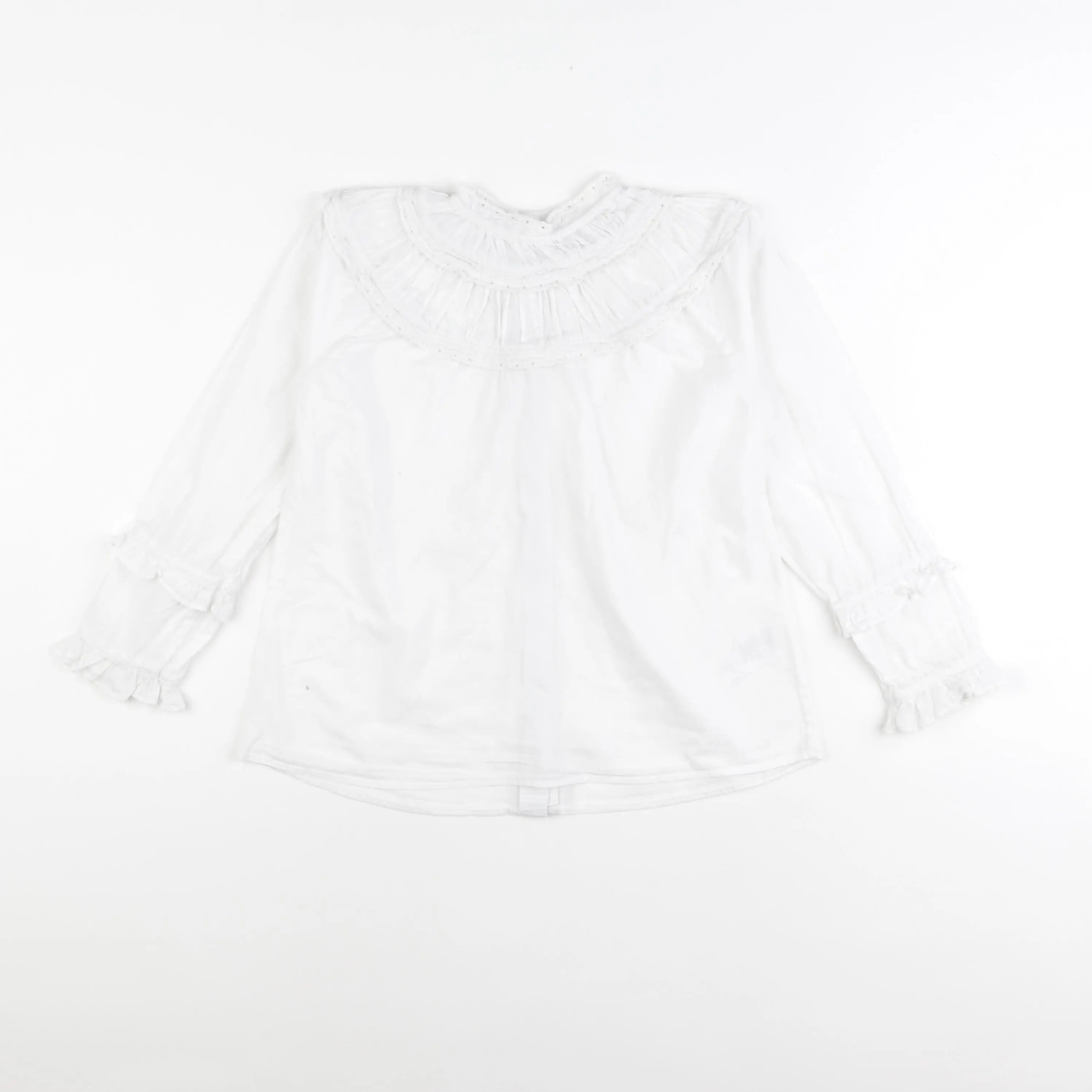 Bonnet à Pompon - blouse blanc - 8 ans
