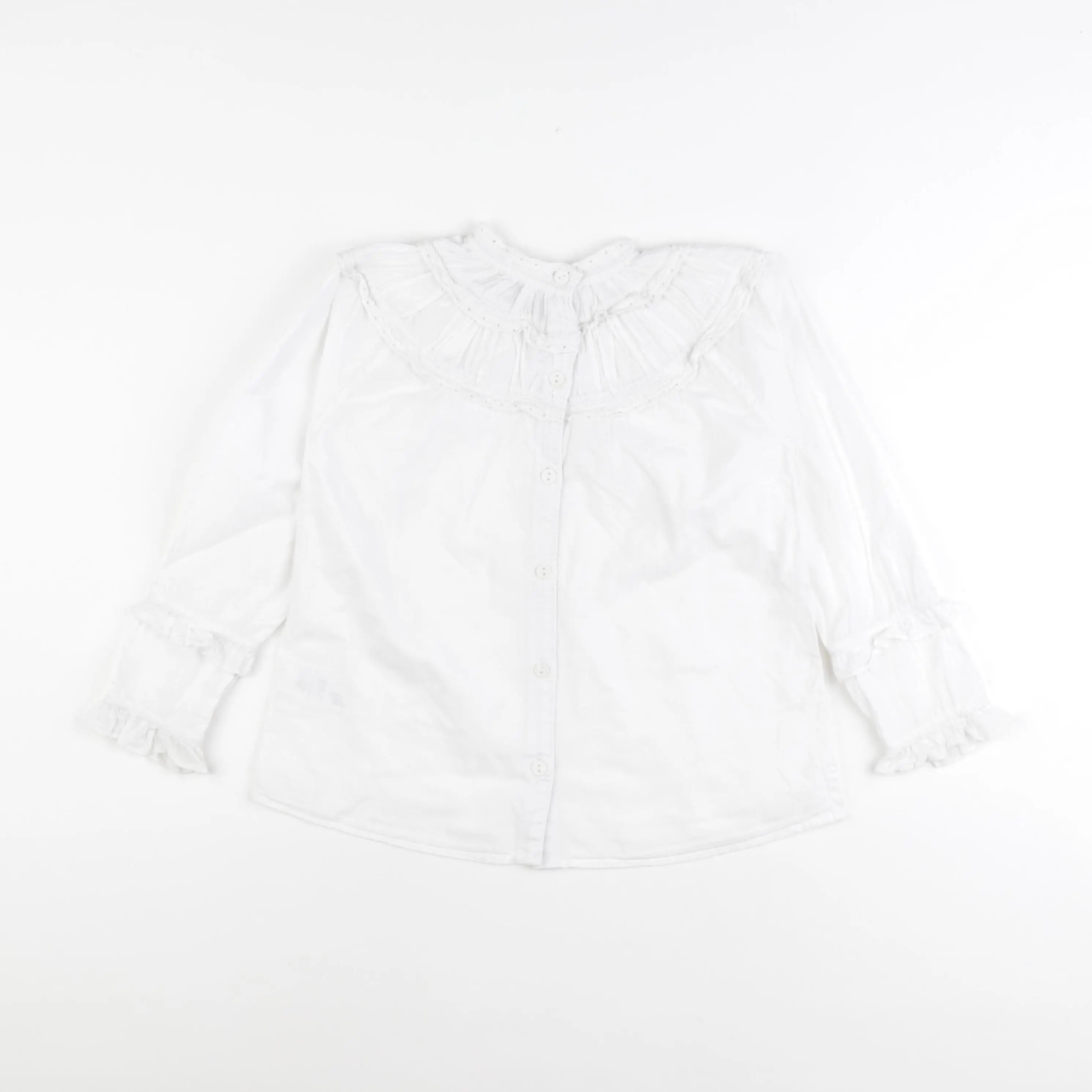 Bonnet à Pompon - blouse blanc - 8 ans