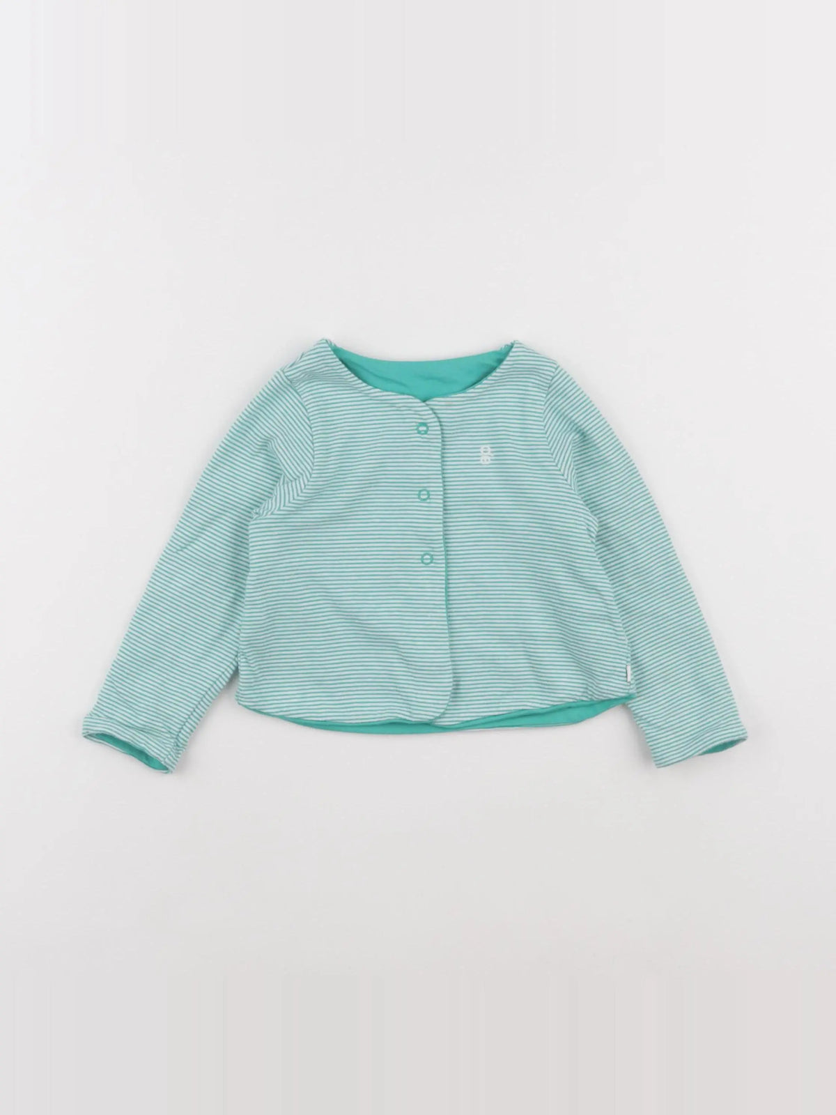 Obaïbi - gilet réversible bleu - 12 mois