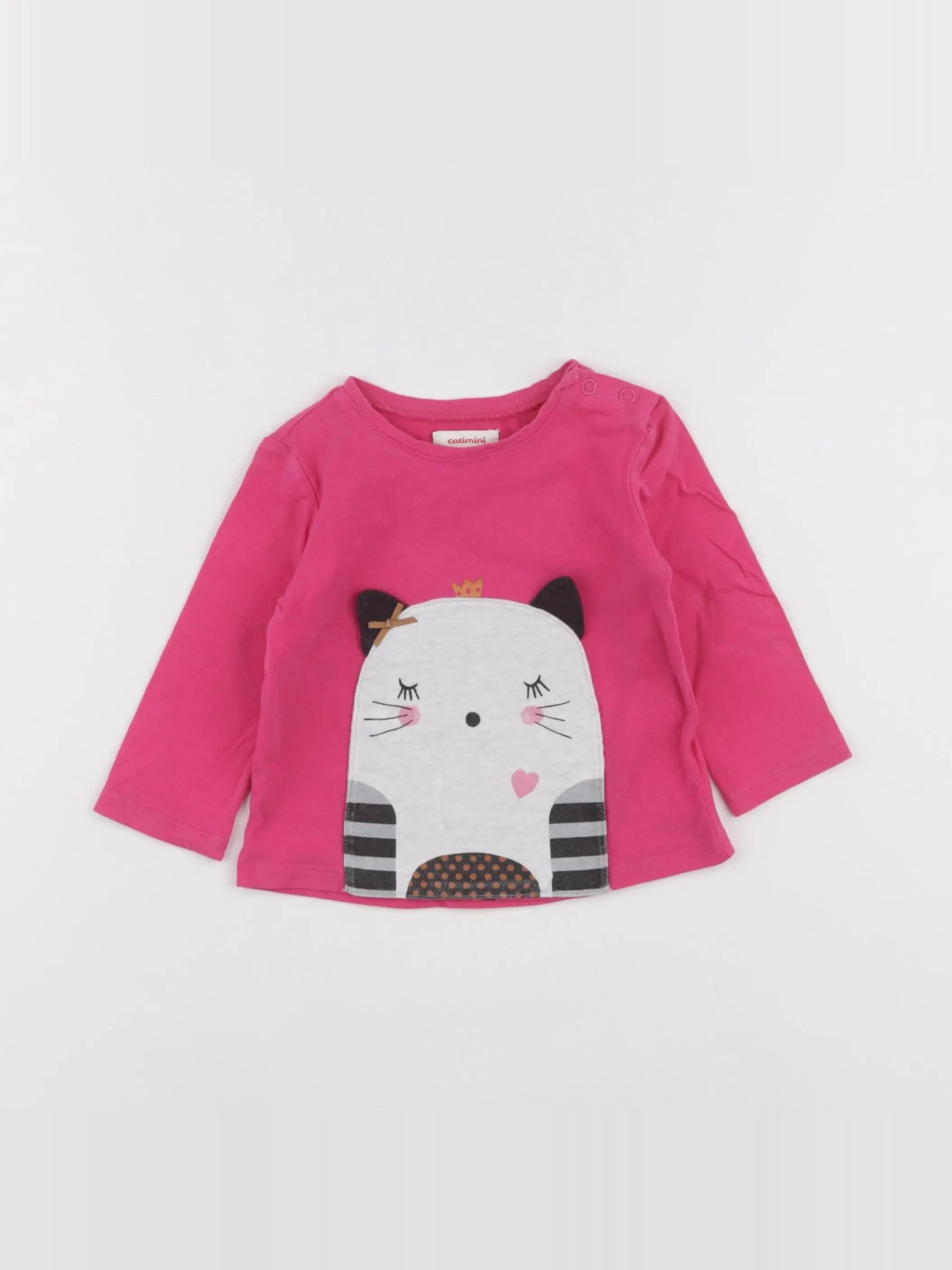 Catimini - tee-shirt rose - 12 mois