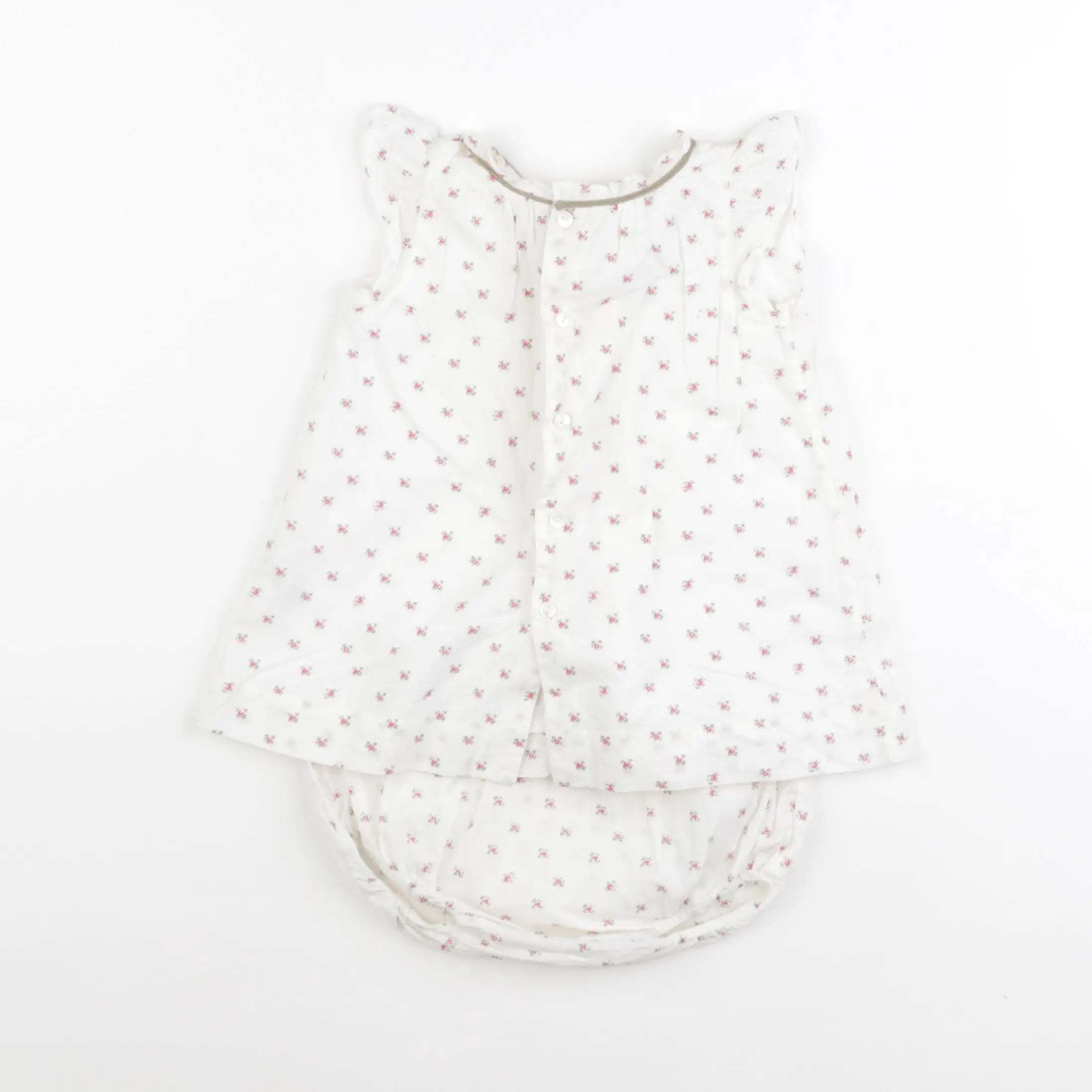 Bonpoint - robe blanc, rose - 6 mois