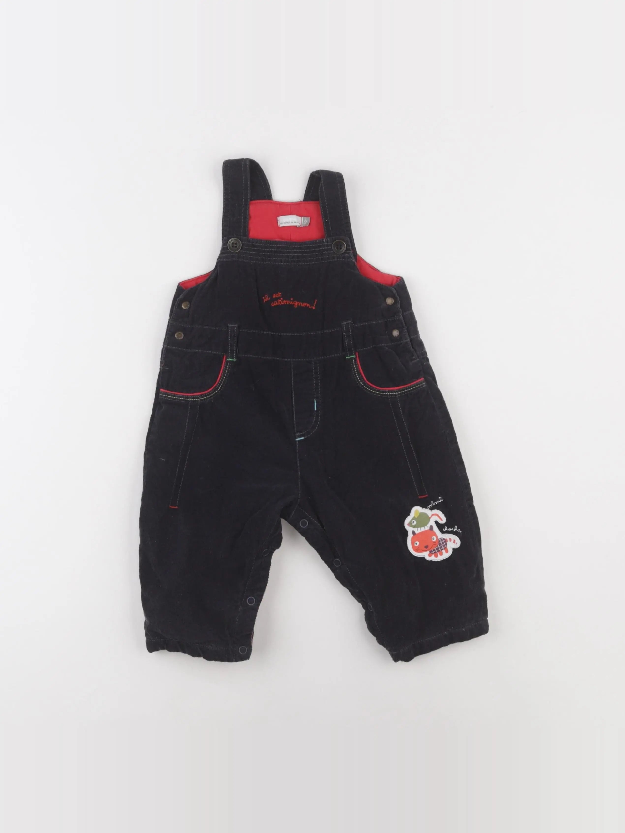 Catimini - salopette noir - 6 mois