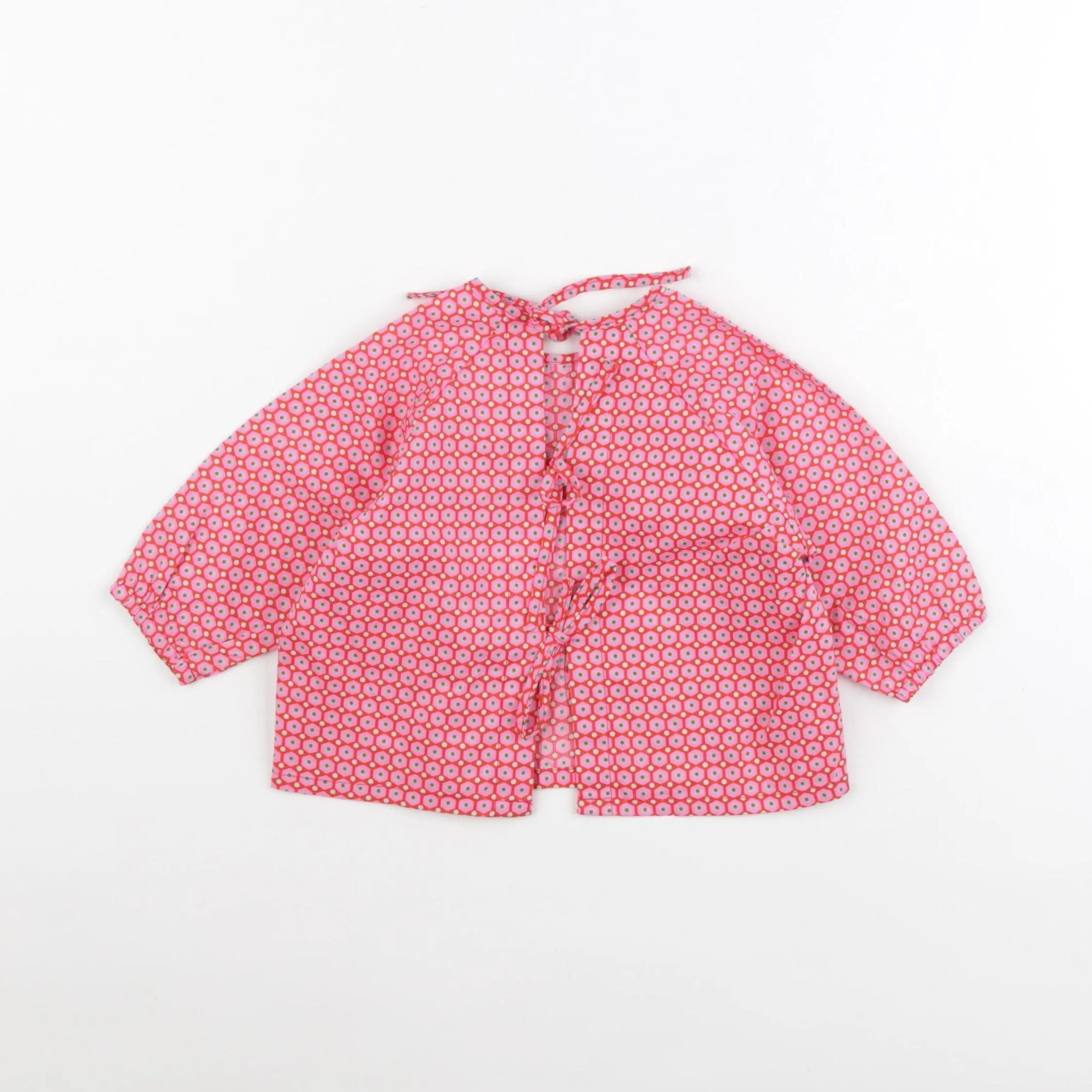 Petit Pan - blouse rouge, rose - 3 mois