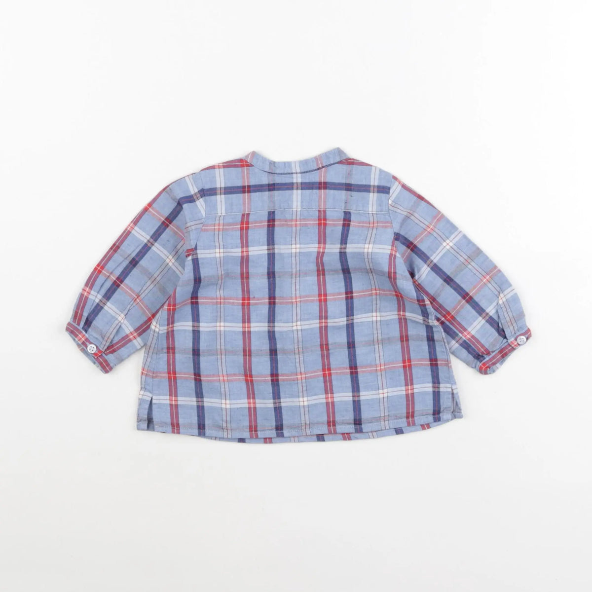 Bonpoint - chemise bleu, rouge - 6 mois