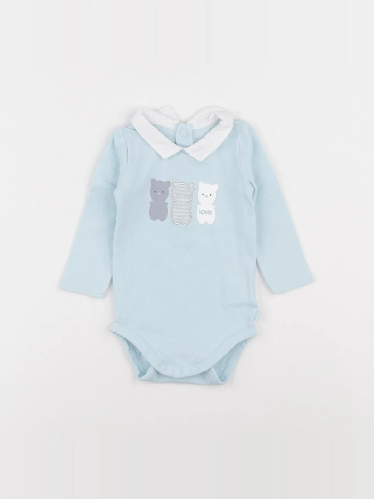 Obaïbi - body à col bleu - 3 mois