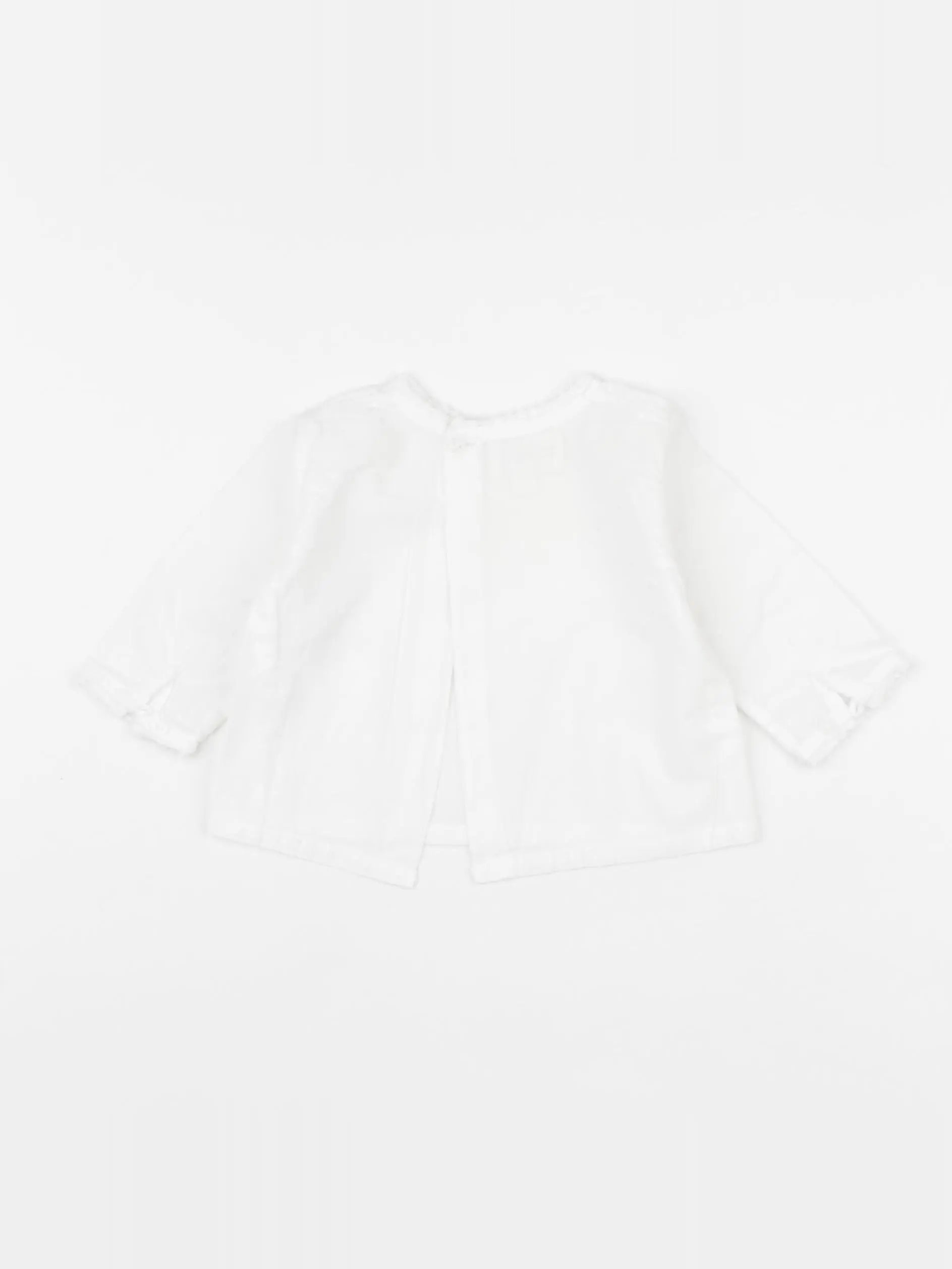 Bonnet à Pompon - blouse blanc - 6 mois