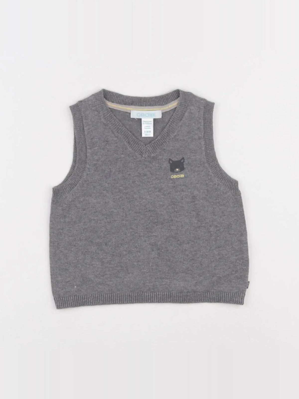 Obaïbi - pull gris - 6 mois