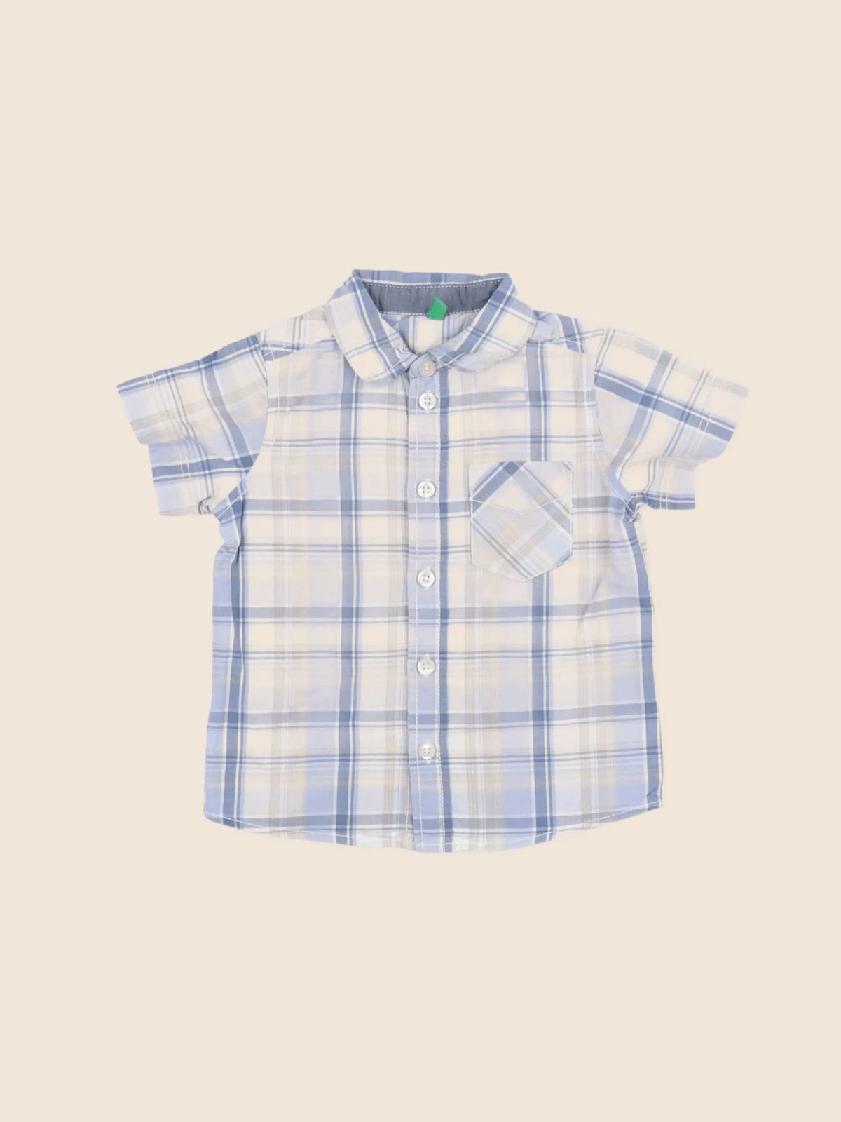 Benetton - chemise imprimé au dos bleu - 1 an