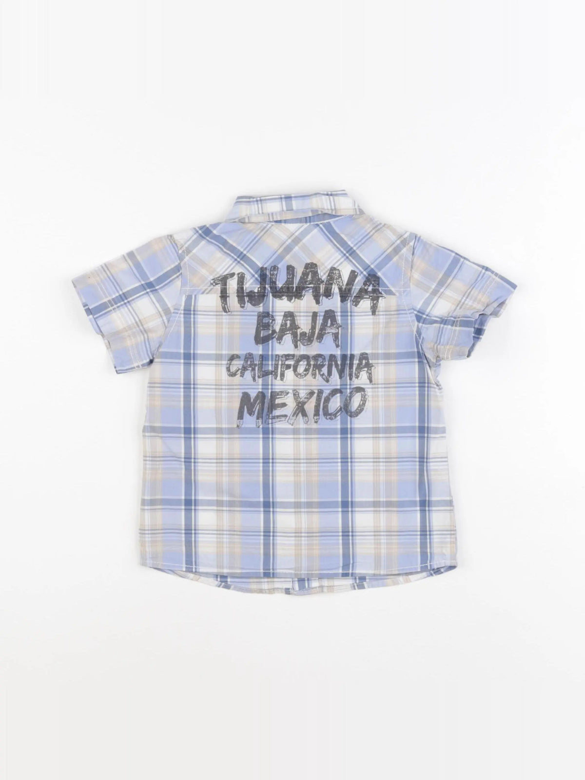 Benetton - chemise imprimé au dos bleu - 1 an