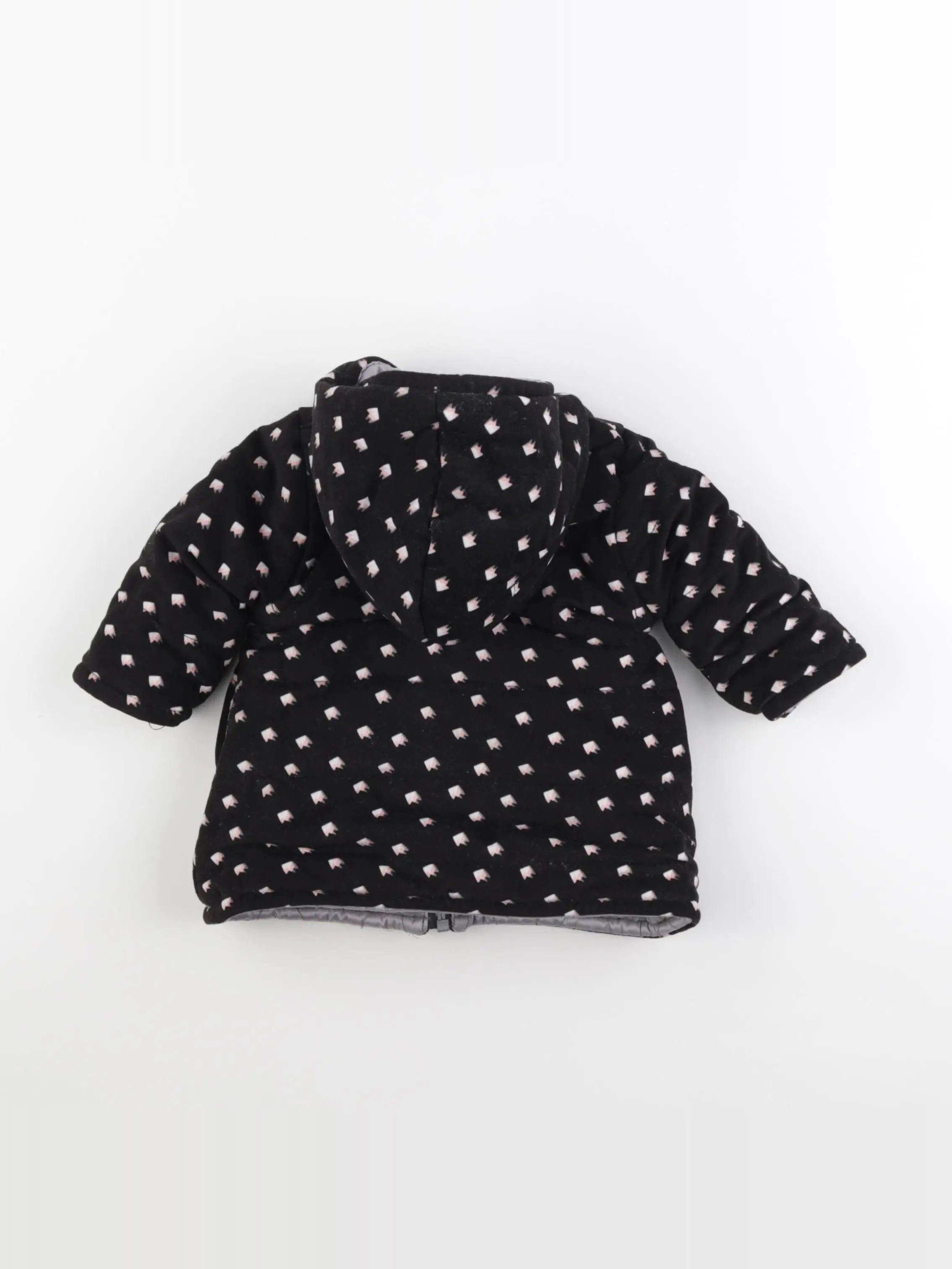 Kenzo - doudoune réversible noir, argent - 6 mois