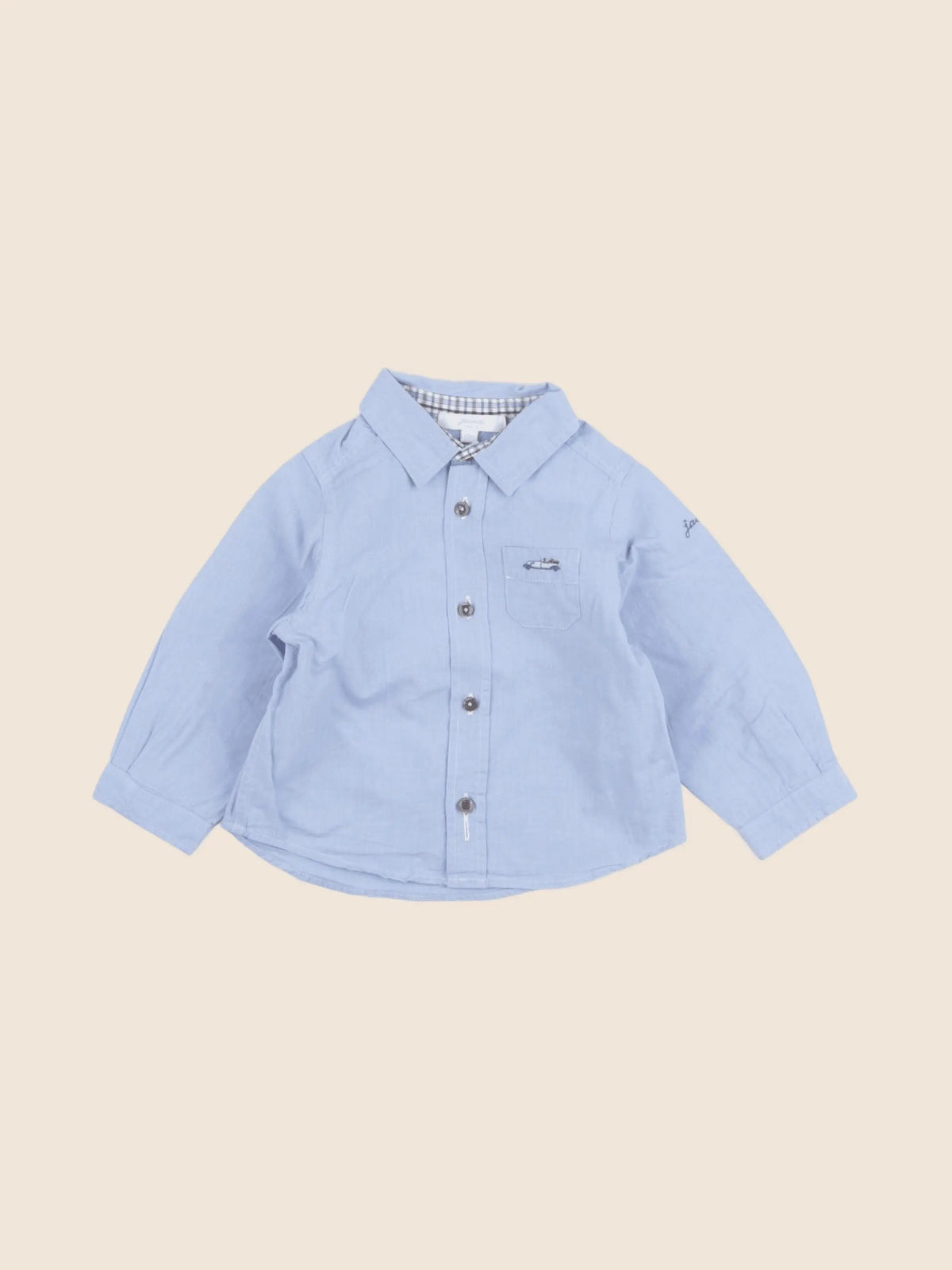 Jacadi - chemise bleu - 12 mois