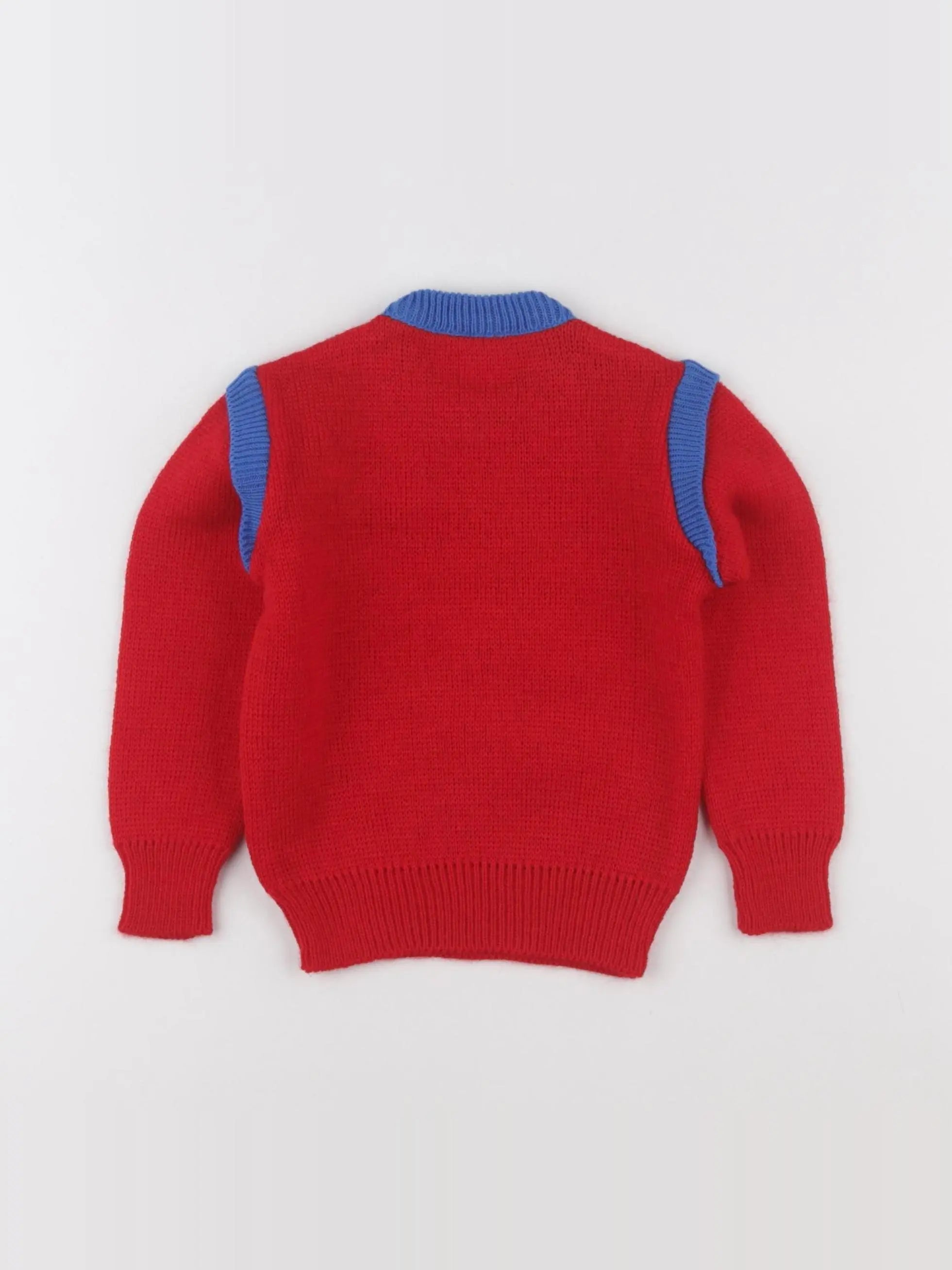 Vintage - pull bleu, rouge - 1 an