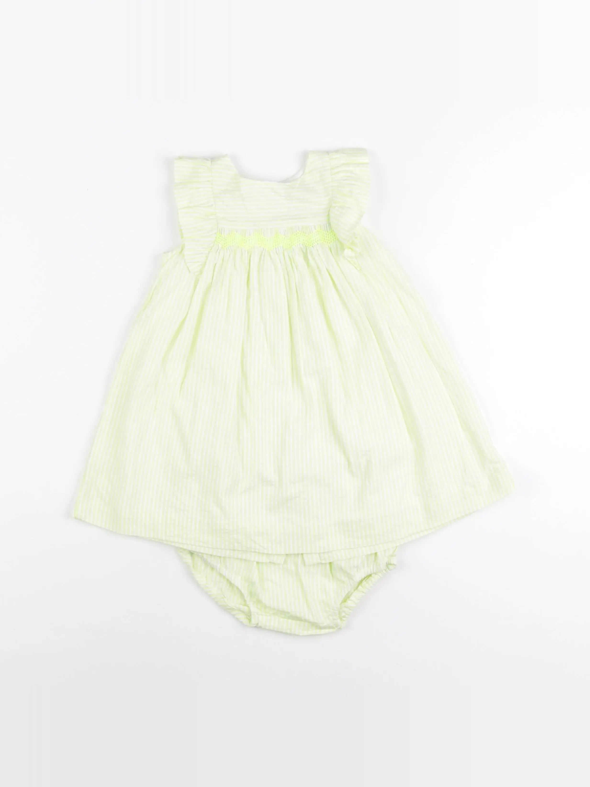 Jacadi - robe jaune, blanc - 24 mois