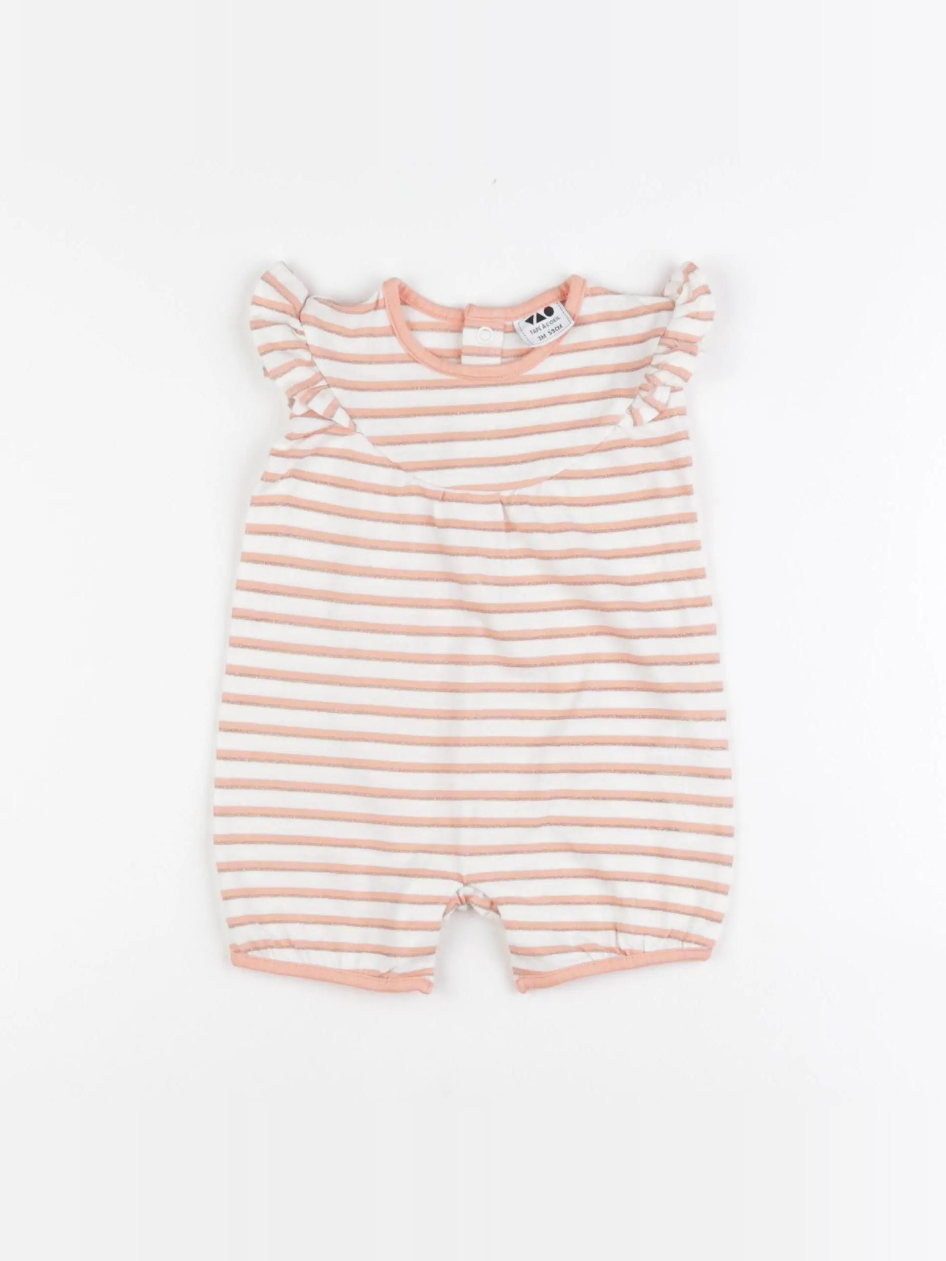 Tape à l'oeil - pyjama coton blanc, rose - 3 mois