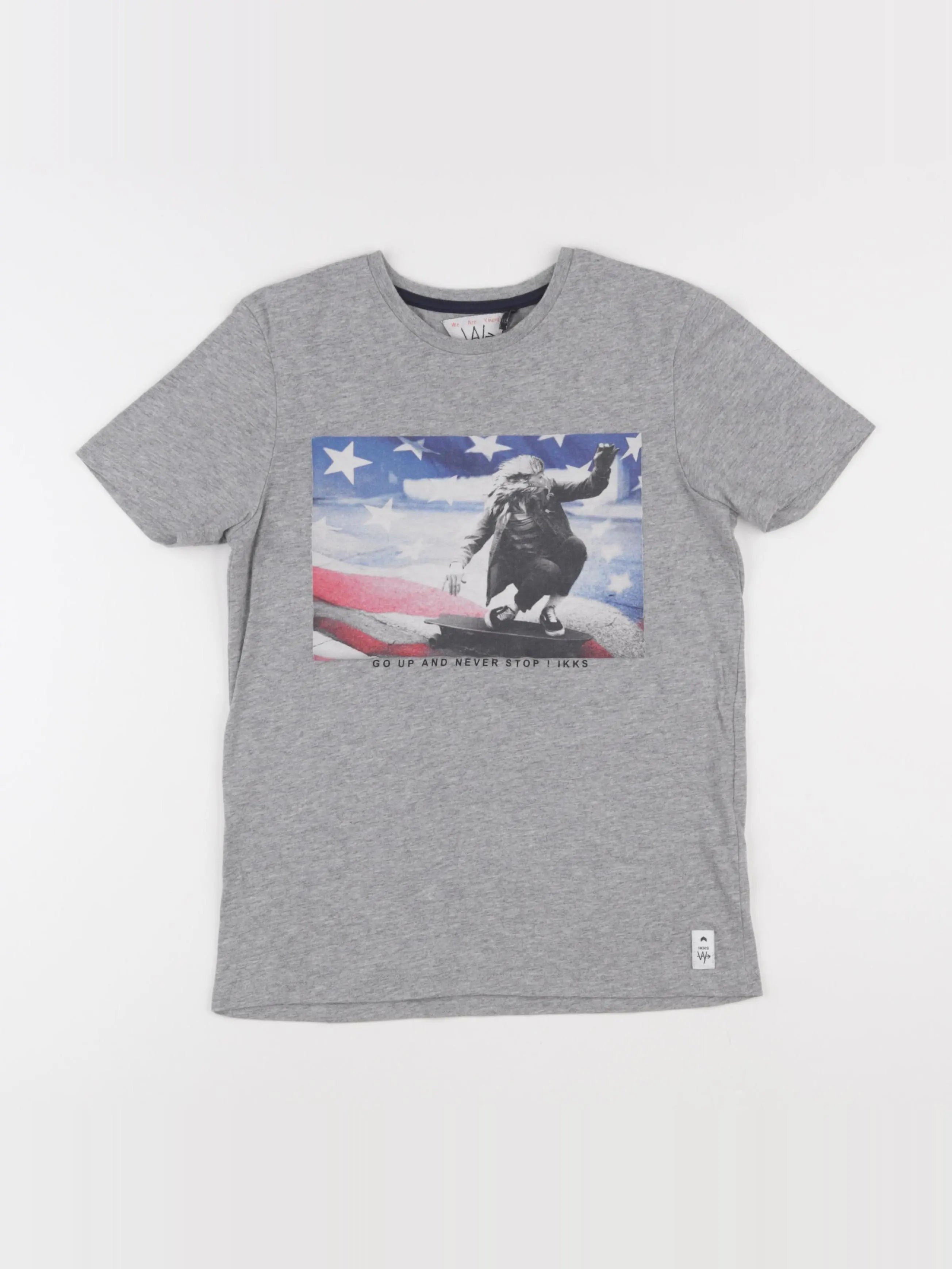IKKS - tee-shirt gris - 10 ans