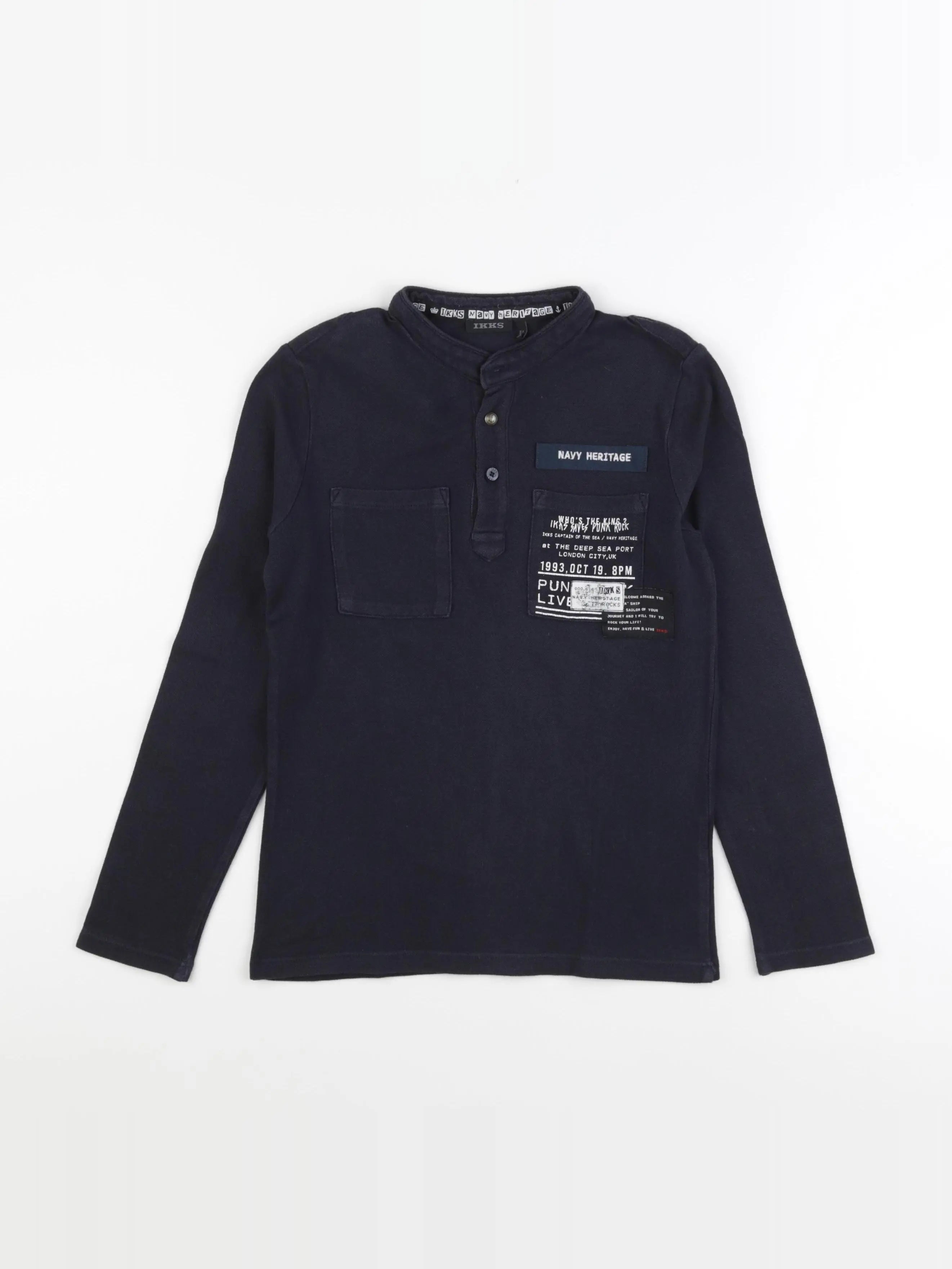 IKKS - polo imprimé au dos noir - 8 ans