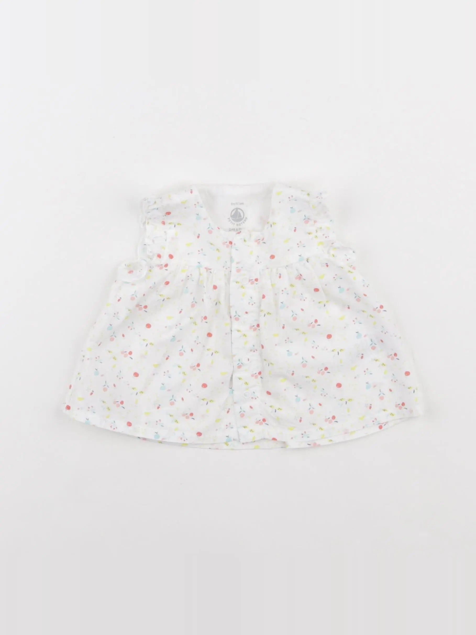 Petit Bateau - blouse blanc - 6 mois