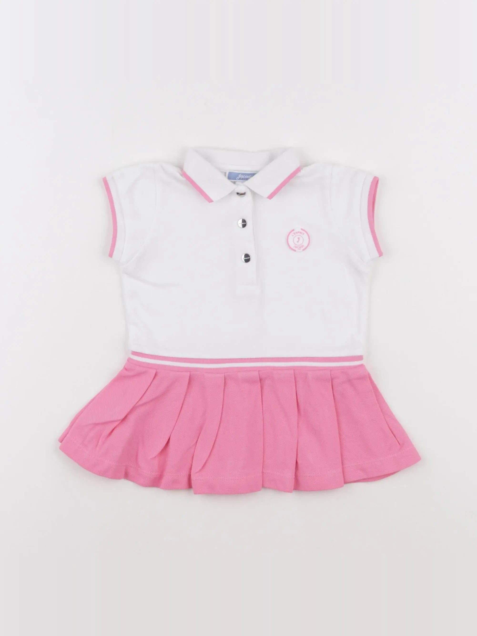 Jacadi - robe blanc, rose - 12 mois
