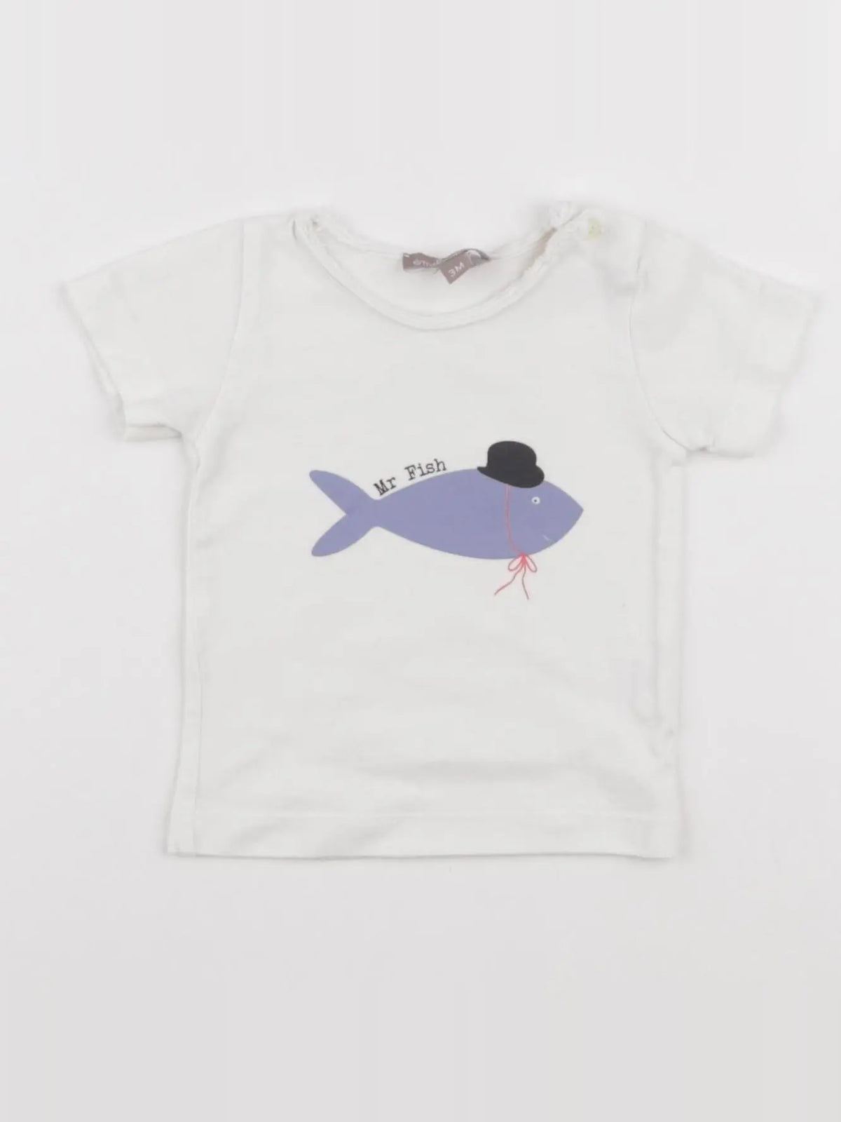 Emile et Ida - tee-shirt blanc - 3 mois