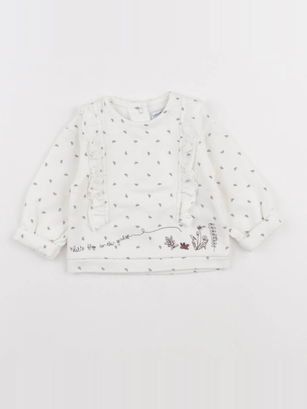 Vertbaudet - sweat beige - 6 mois