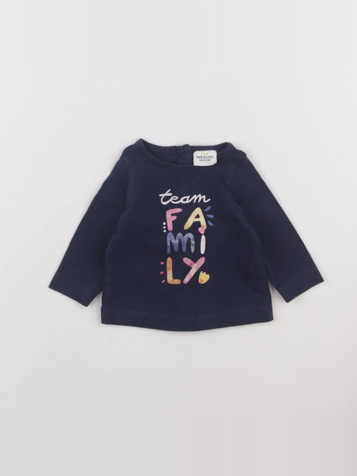 Tape à l'oeil - tee-shirt bleu - 1 mois