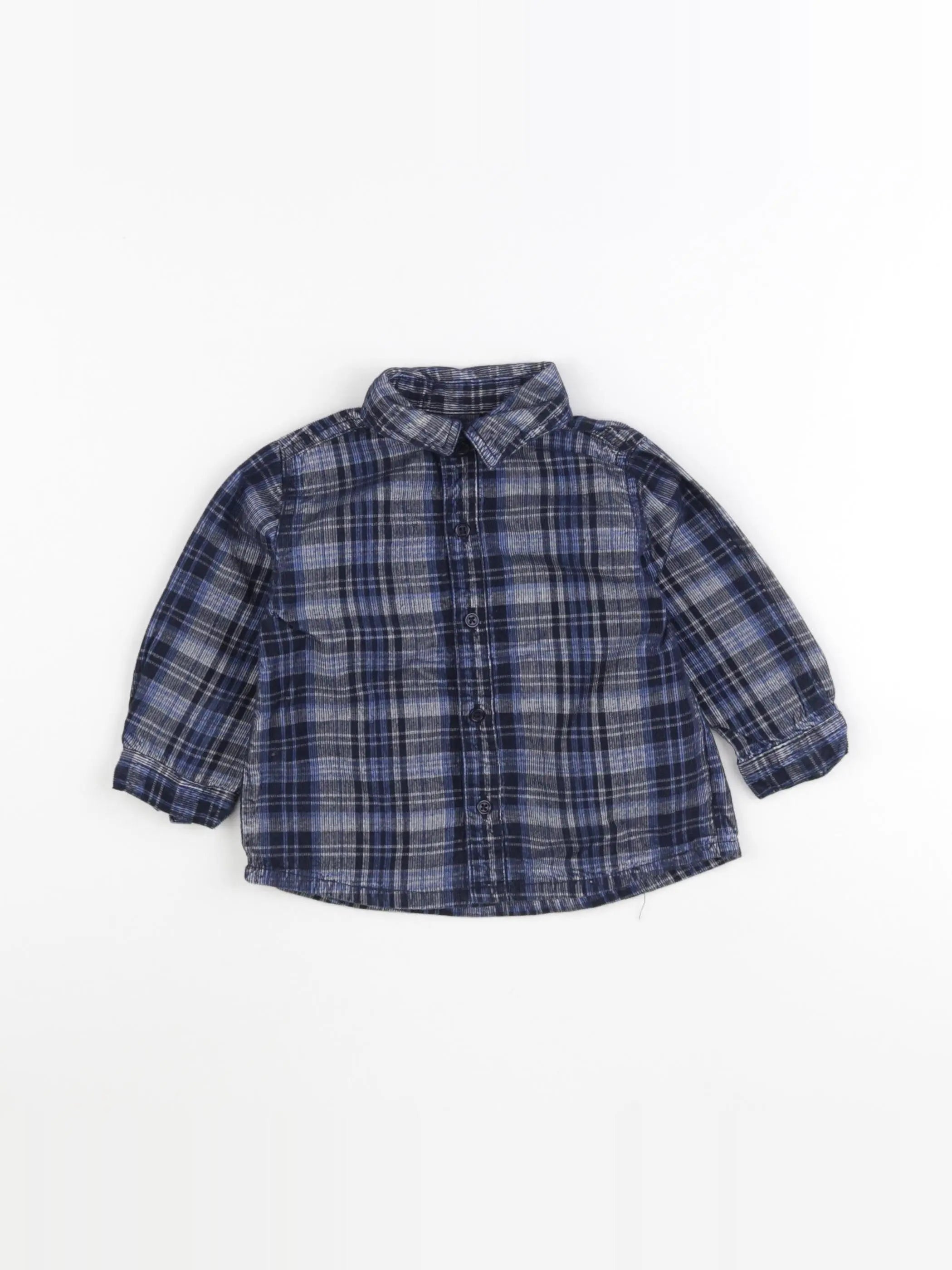 Boutchou - chemise bleu - 9 mois