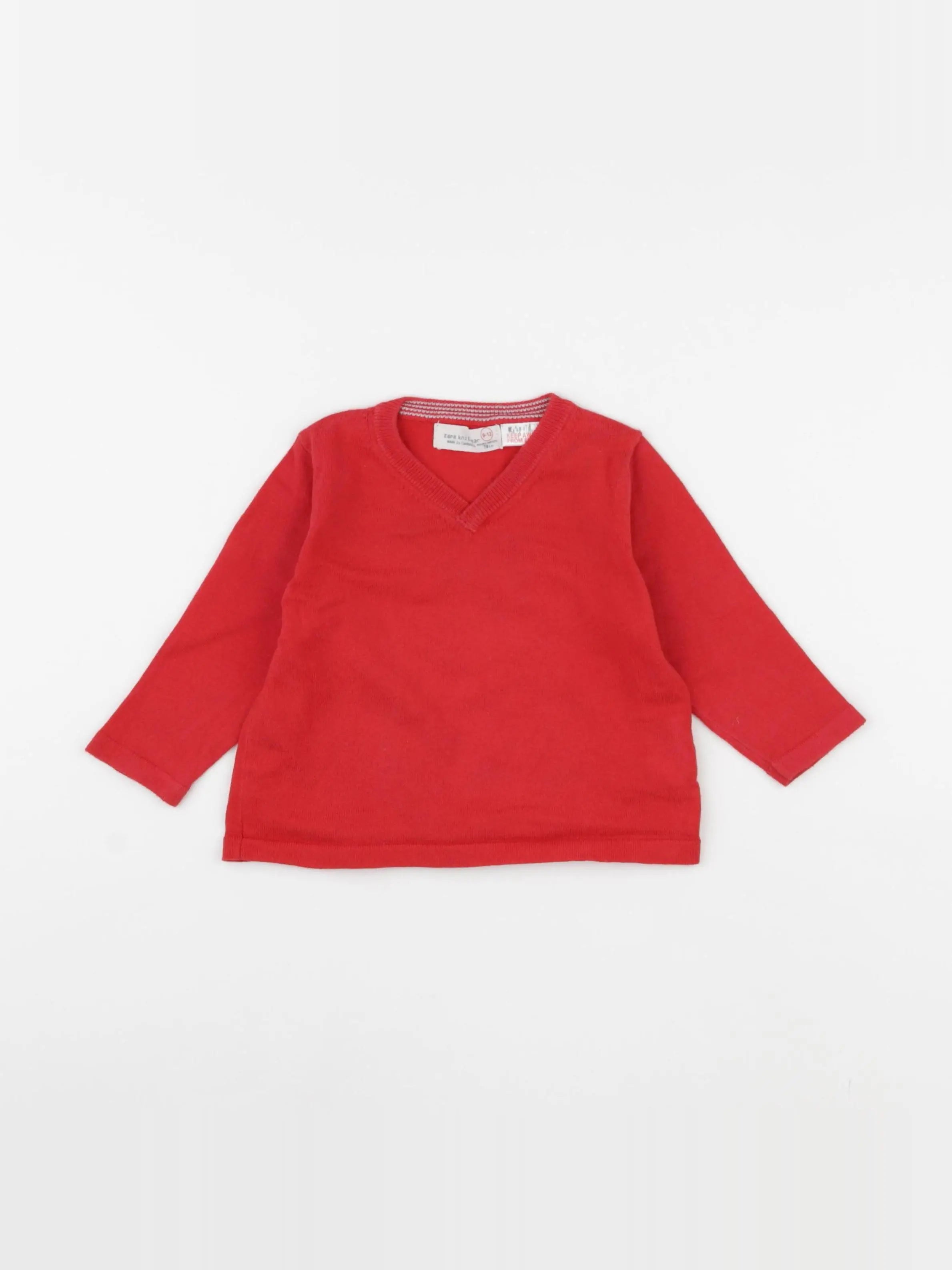 Zara - pull rouge - 9/12 mois